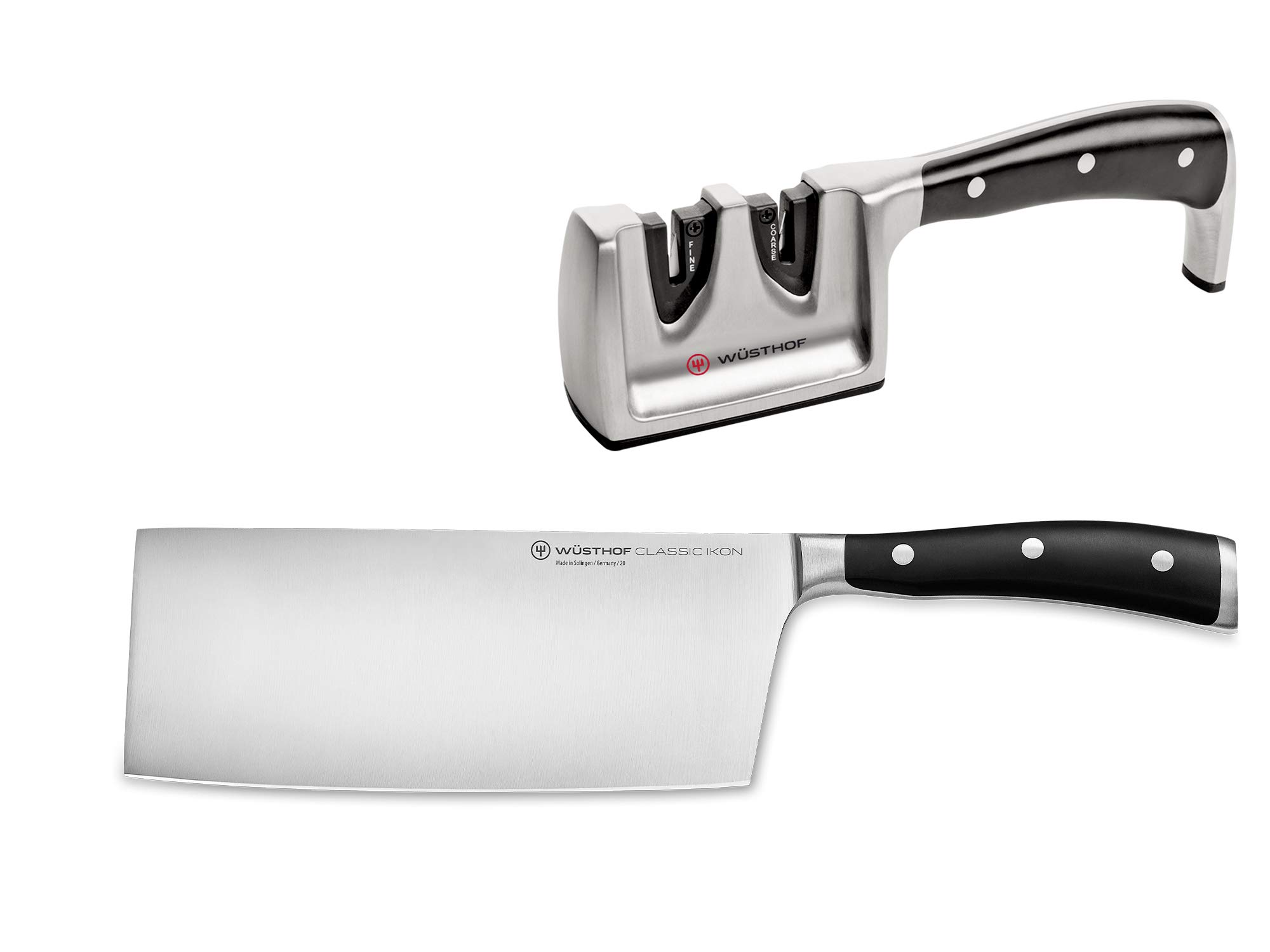 ساطور آشپزخانه وستوف آلمان WÜSTHOF Classic Ikon با 2 عدد، مشکی