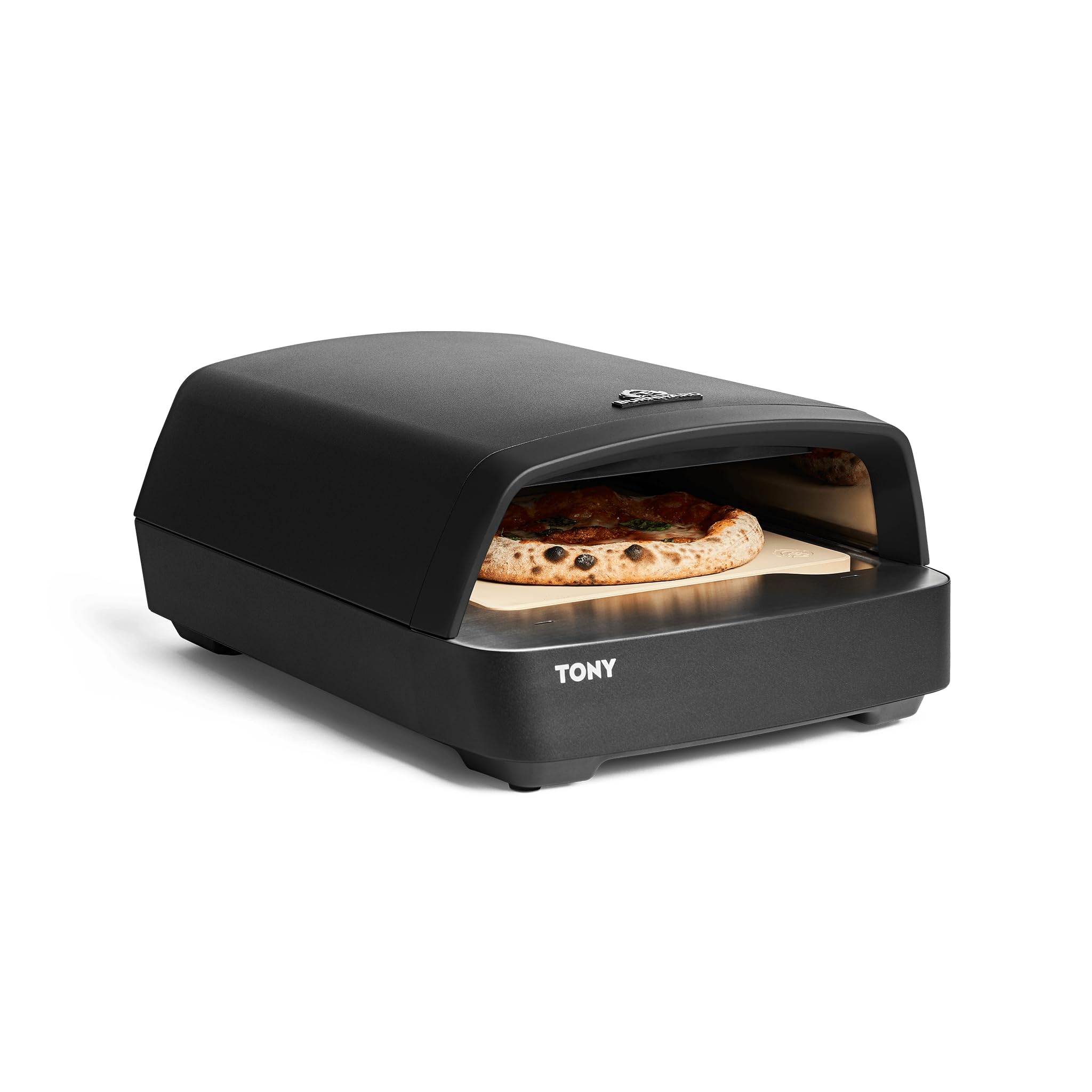 تنور پیتزا گازی BURNHARD گازی - تونی، 450 درجه سانتیگراد، فر قابل حمل 5.9 کیلووات در فضای باز برای پیتزا (58.5 x 47.7 x 24.8 سانتی متر) شامل سنگ پیتزا کوردیریت، مناسب برای تراس، بالکن و باغ
