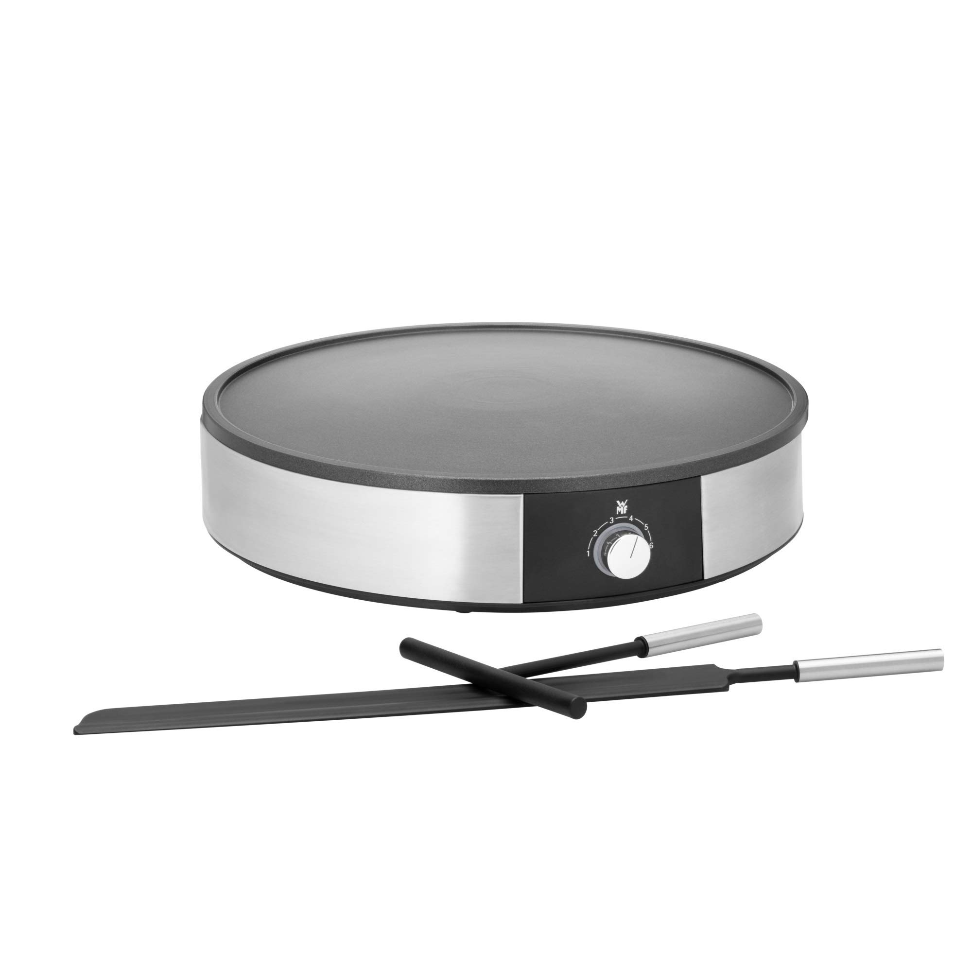 دستگاه کرپ ساز WMF Lono با صفحه گردان و خمیر پخش کن، 1600 وات، قطر 33 سانتی متر، کرپ ساز، پنکیک ساز، روکش نچسب