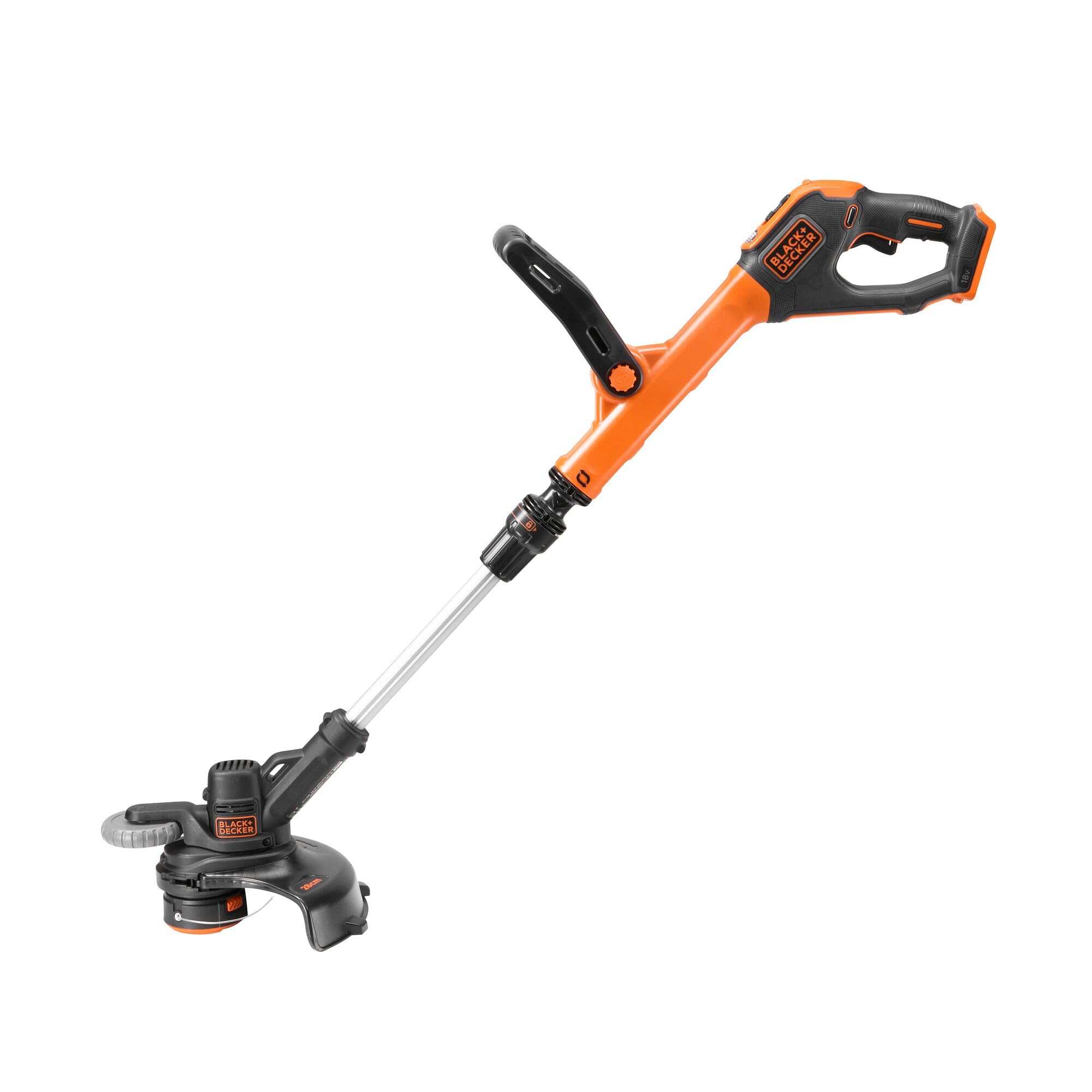 ماشین اصلاح و لبه چمن شارژی BLACK+DECKER (عرض برش 28 سانتی متر، پسوند خط AFS Reflex، دسته دوم قابل تنظیم، با چرخ راهنما) STC1820PCB