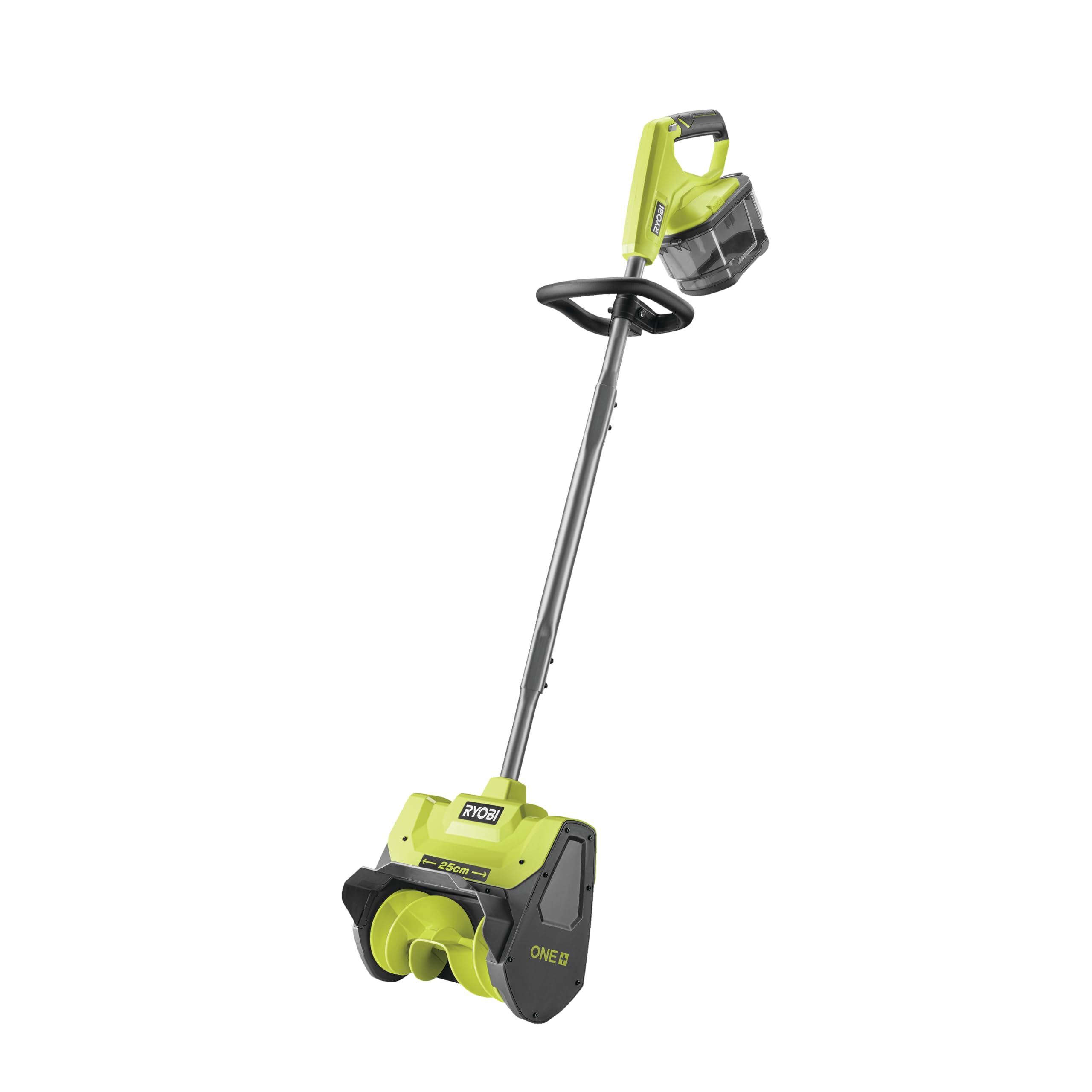 برف شارژی RYOBI 18 V ONE+ / برف دمنده RY18ST25A-0 (عرض پاکسازی 25 سانتی متر، فاصله پرتاب 6 متر، بدون باتری و شارژر)، سبز