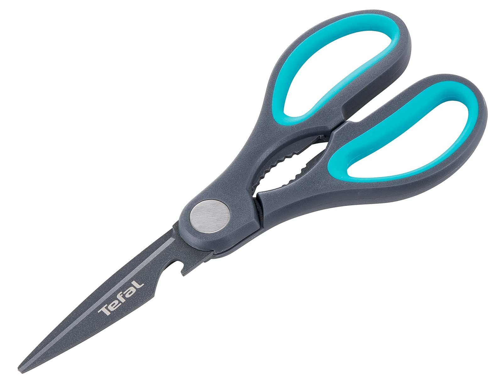 قیچی آشپزخانه تفال Tefal K12241 Fresh Kitchen 3-in-1 Kitchen Scissors | تیغه فولادی ضد زنگ + پوشش نچسب تقویت شده با تیتانیوم | دسته ارگونومیک | شامل درب بازکن + فندق شکن | قابل شستشو در ماشین ظرفشویی | مشکی