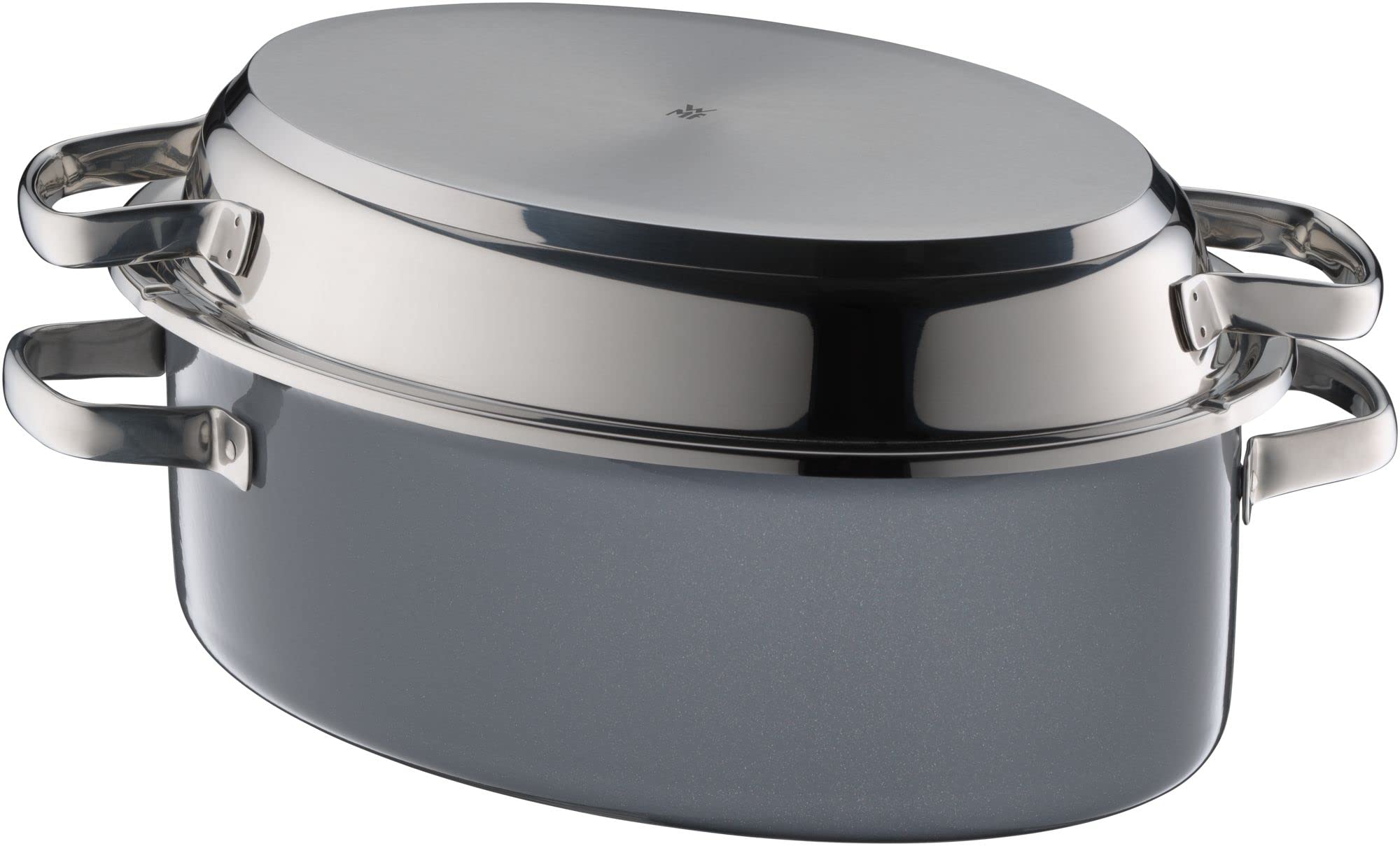 ماهیتابه درب دار مخصوص مرغ و ماهی وی ام اف آلمان معدنی WMF Fusiontec، مقاوم در برابر خش، تمیز کردن آسان، مناسب برای فر (پلاتینیوم با درب چند منظوره)