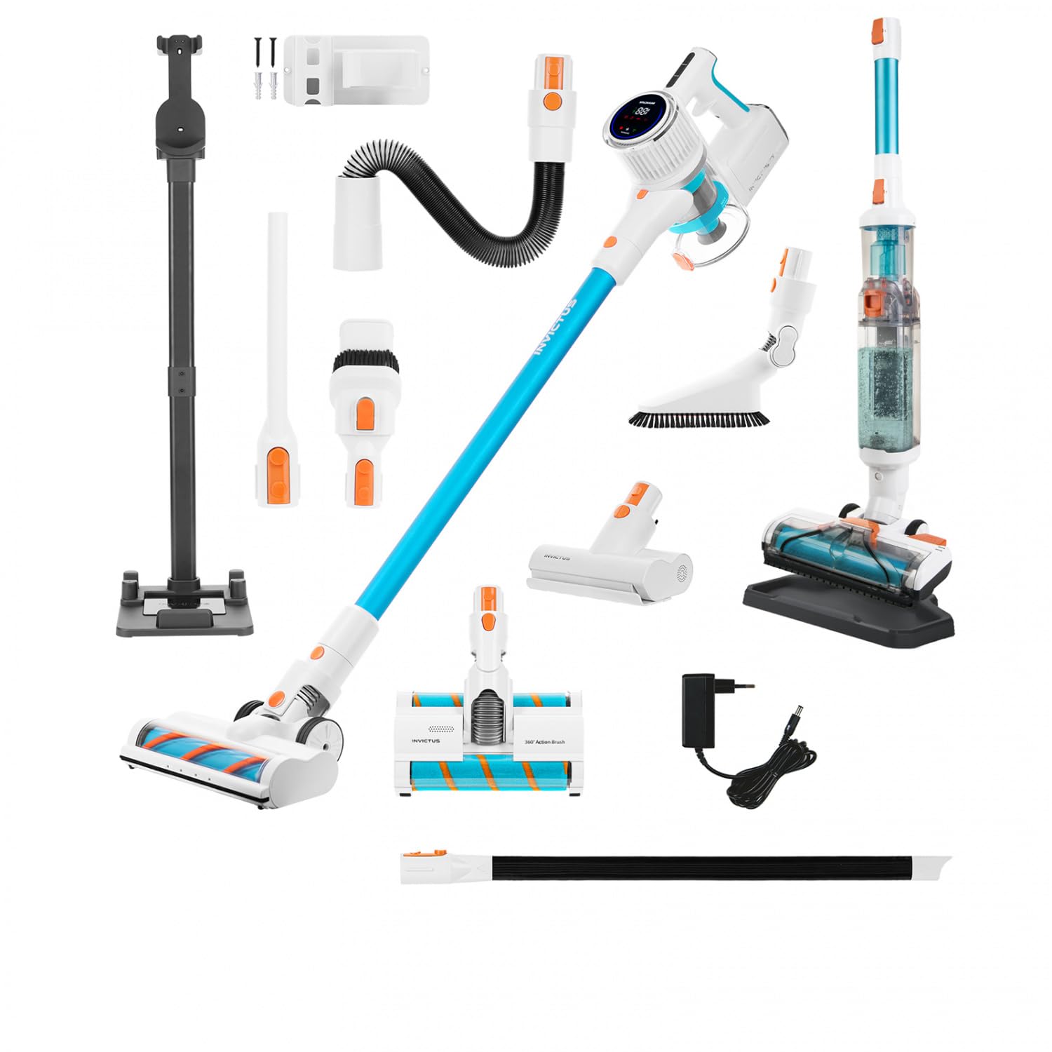 Genius Invictus X7 Facelift A06313، جاروبرقی مرطوب و خشک، آبی/سفید، 380 وات