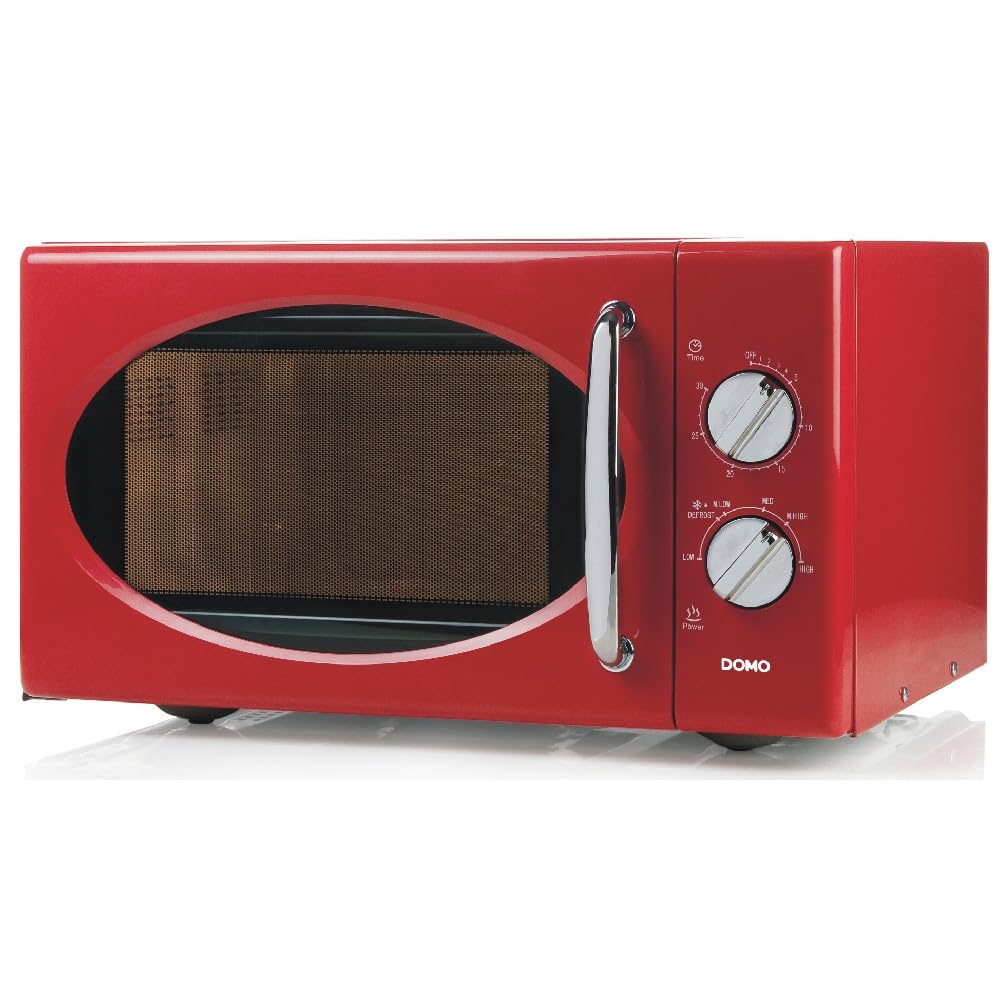 مایکروویو ایستاده DOMO DO2925 - 5 سطح قدرت - یخ‌زدایی - عملکرد مکانیکی - با تایمر تا 30 دقیقه - 25 لیتر - 900 وات - قرمز