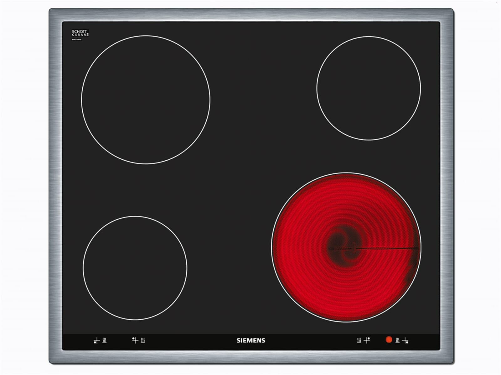 اجاق گاز برقی زیمنس EA645GE17، 58.3 سانتی‌متر، مناطق پخت و پز با کنترل چرخشی روی اجاق گاز توکار، کنترل‌های مکانیکی، مشکی