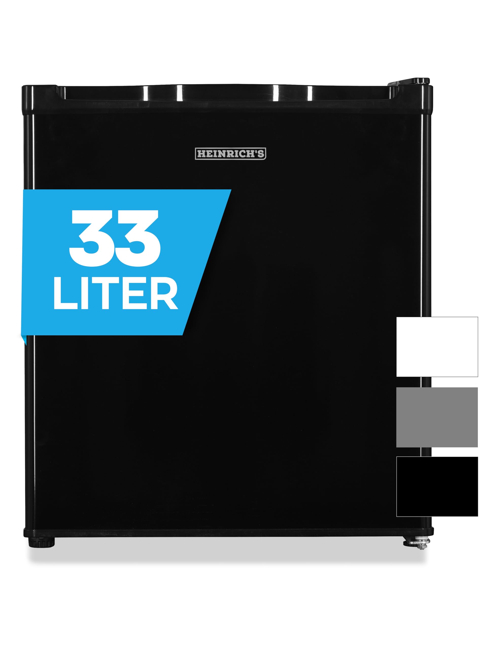 فریزر کوچک هاینریش ۳۳ لیتر -۱۸ درجه سانتیگراد، کوچک، جمع و جور، بی‌صدا: ۴۰ دسی‌بل؛ لولای درب قابل تعویض؛ فریزر کوچک صندوقی، مناسب برای دفتر، کمپینگ، استفاده در فضای باز (مشکی)