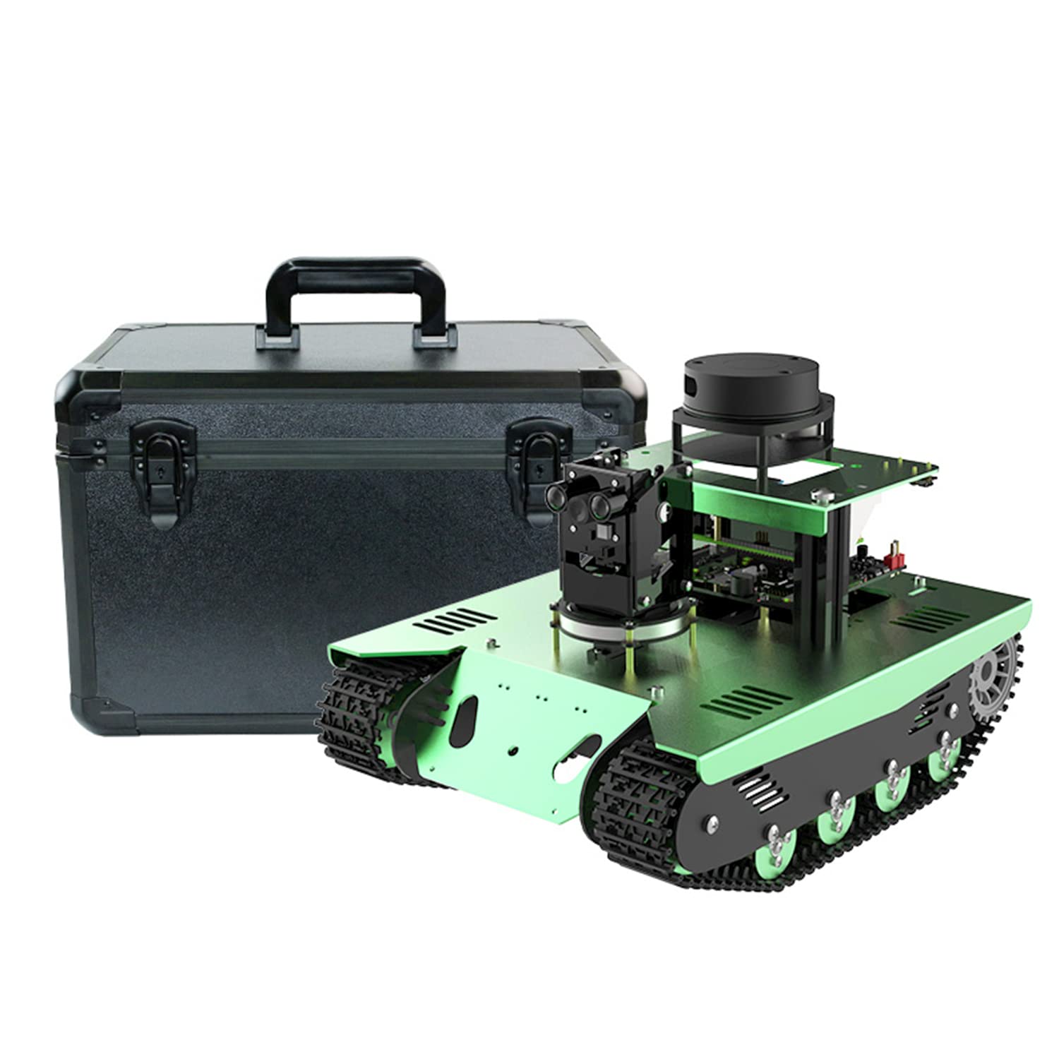 Raspberry Pi 4B AI Robot Tank Kit Transbot با دوربین عمق حسی بدنی اسکنر سه بعدی رباتیک کدنویسی نقشه سه بعدی ناوبری الکترونیک کیت ساختمان برای بزرگسالان (بدون Pi 4B Ver.I)