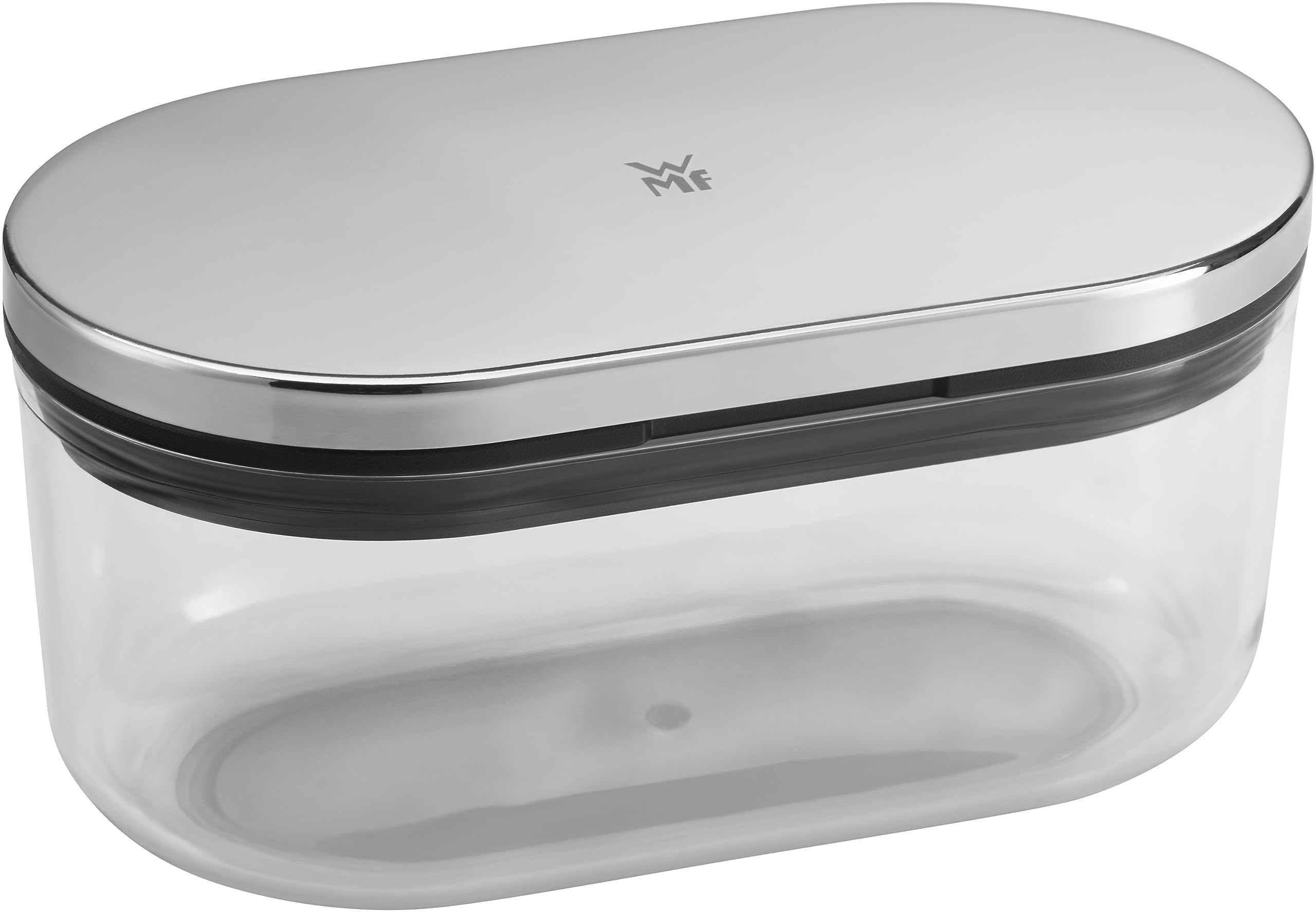 رنده پنیر پارمزان WMF با ظرف و درب، 15 × 8.5 × 7 سانتی‌متر، رنده پنیر، فولاد ضد زنگ Cromargan، پلاستیک، رنده پنیر