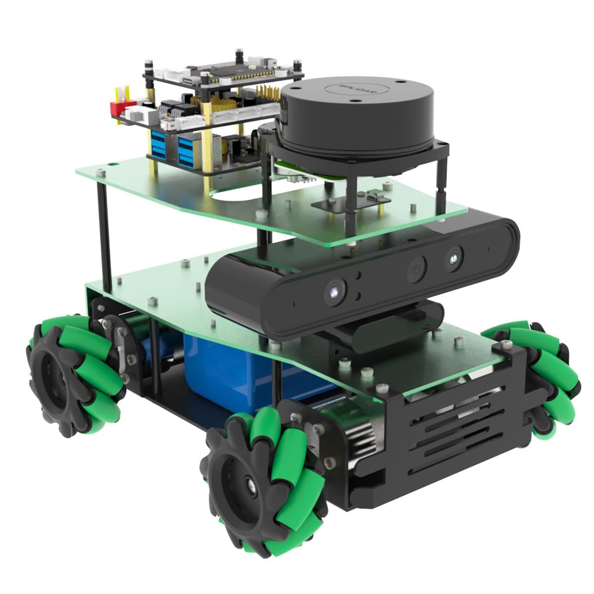 ربات برنامه نویسی Raspberry Pi5 ماژول تعامل صوتی دوربین عمقی ریدار، برای مهندسین مکانیک Silan نقشه برداری سه بعدی Python ROS2 آموزش به مدت 18 سال (Pi5 پیشرفته نسخه بدون Pi5) Eu Pi5 Adv Ver-without Pi