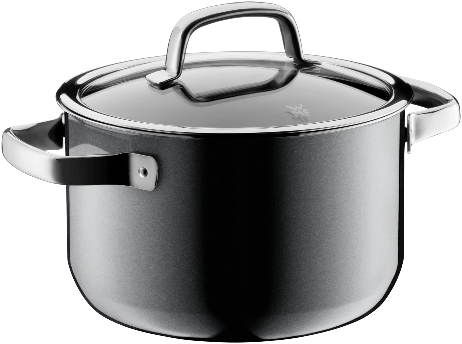 قابلمه بزرگ معدنی وی ام اف آلمان WMF Fusiontec، 20 سانتی‌متر، سازگار با اجاق القایی، 3.7 لیتر، درب شیشه‌ای، سرامیک پیشرفته، ضد خش، خاکستری 20 سانتی‌متر، خاکستری