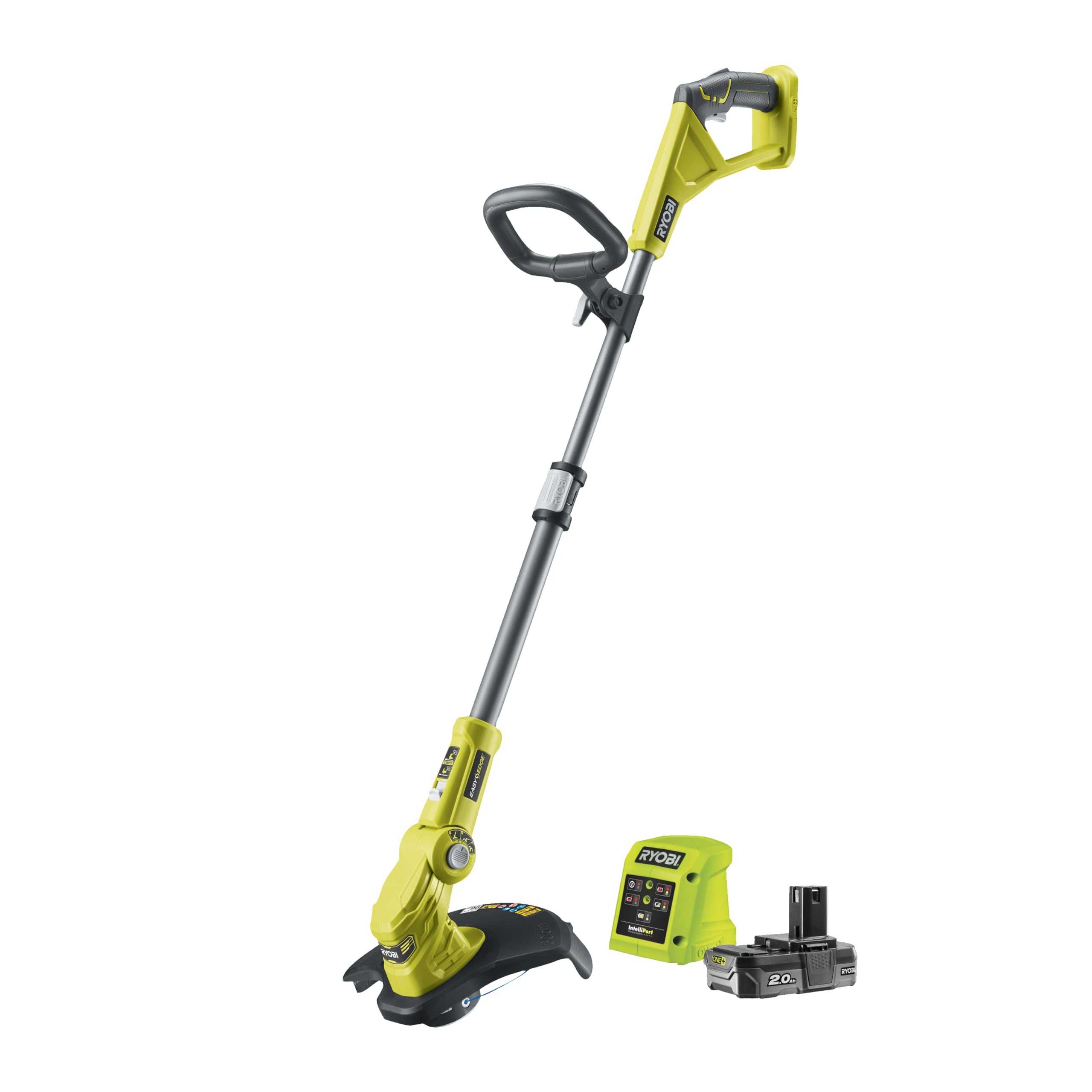 چمن زن شارژی ریوبی ژاپن RYOBI 18 V ONE+ RLT183220S (عرض برش 25 تا 30 سانتی متر، تنظیم زاویه برش در 3 جهت، دسته تلسکوپی برای موقعیت کاری راحت، شامل باتری 1x 2.0 Ah و شارژر)