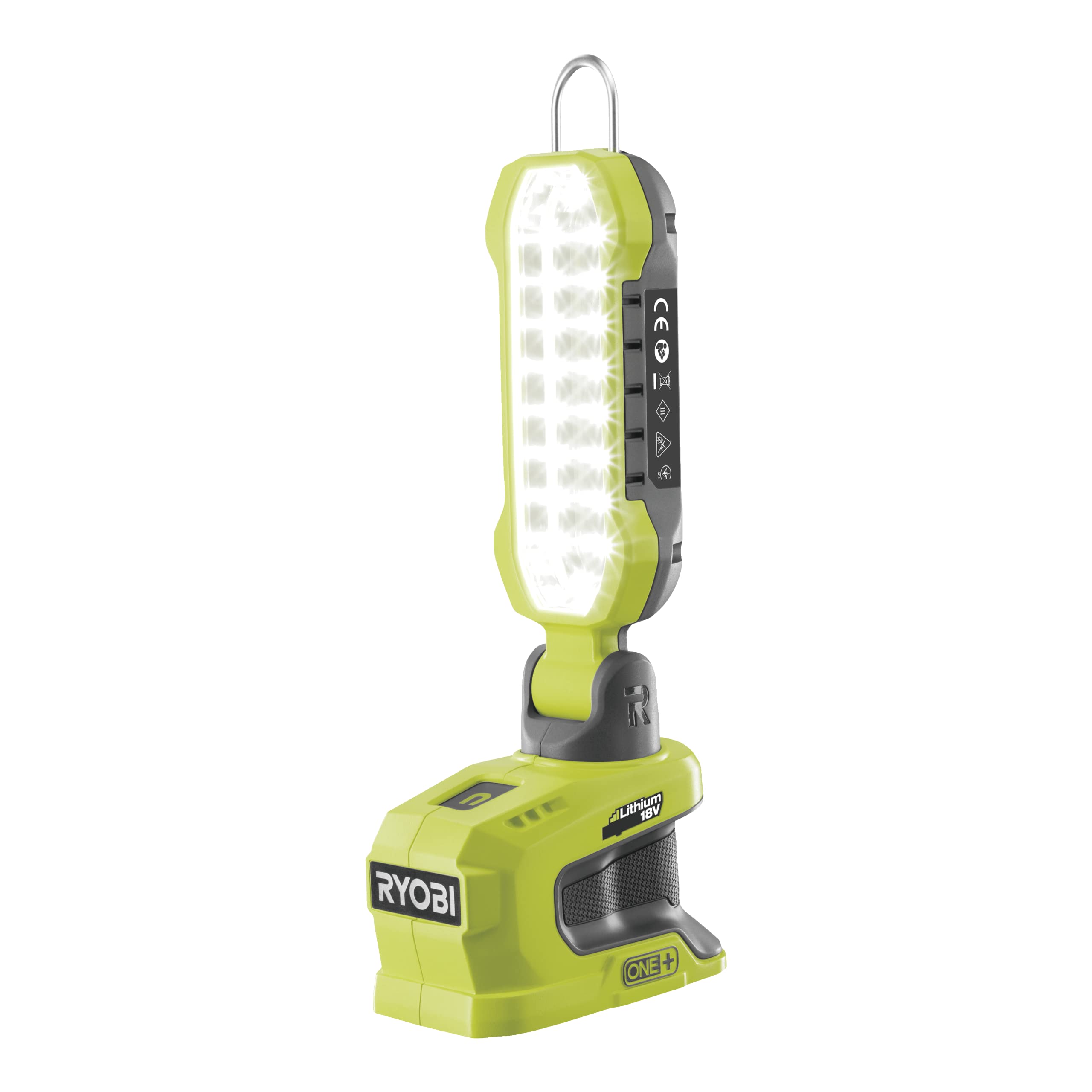 چراغ اتاق شارژی RYOBI 18 V ONE+ R18ALP-0 (900 لومن، قابل چرخش 180 درجه، 3 تنظیم روشنایی، CCT (دمای رنگ) 5700 K، بدون باتری و شارژر)