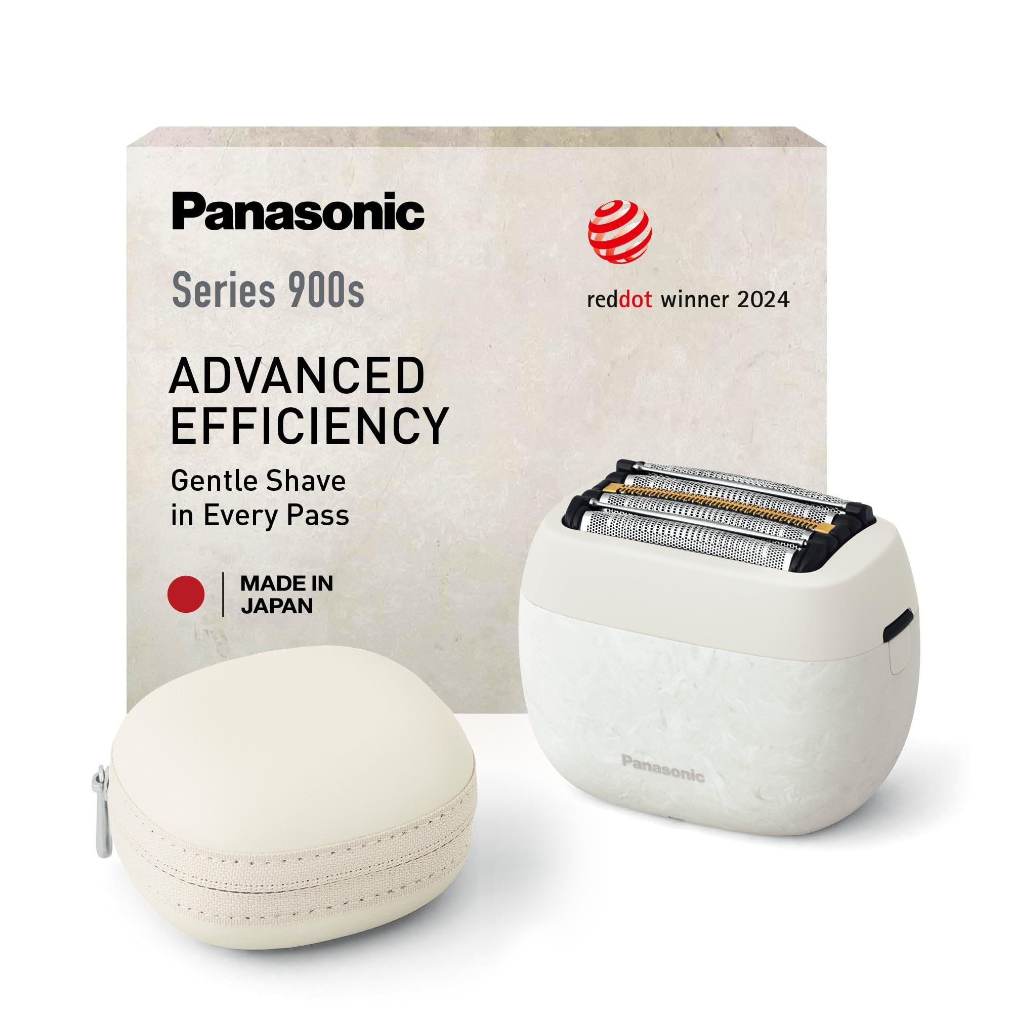 ریش‌تراش پاناسونیک سری ۹۰۰s مدل ES-PV6B-W803، مناسب برای اصلاح صورت خشک و مرطوب با ۵ تیغه برای آقایان، حسگر ریش حساس، USB-C، کیف پریمیوم، NAGORI® Marble White، سری ۹۰۰s NAGORI (۵ تیغه/جمع و جور) بدون نیاز به تمیز کردن و شارژ