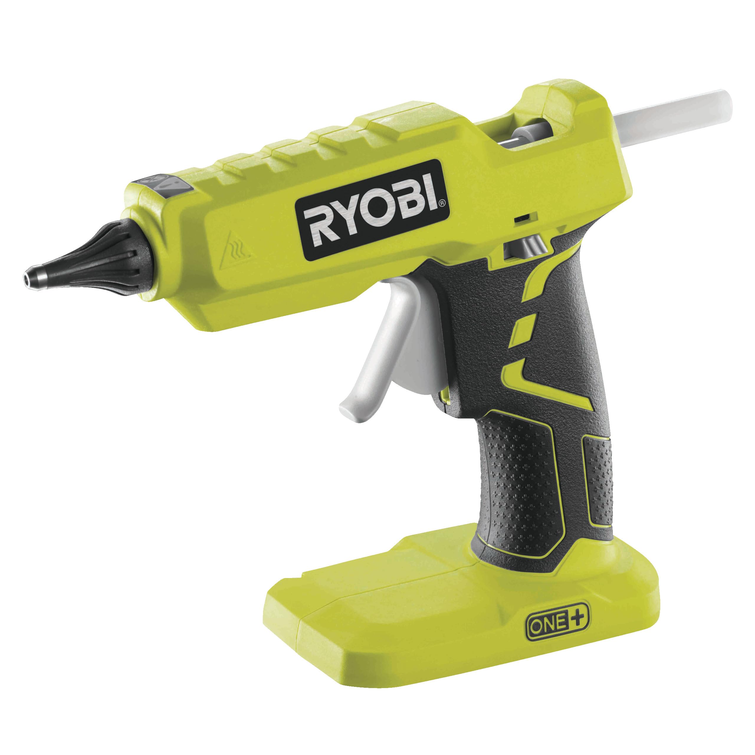 تفنگ چسب حرارتی شارژی RYOBI 18 V ONE+ R18GLU-0 (قطر نازل 3 میلی متر، سازگار با میله های چسب با قطر 11 میلی متر، محدوده دمایی تا 180 درجه سانتی گراد، بدون باتری و شارژر)