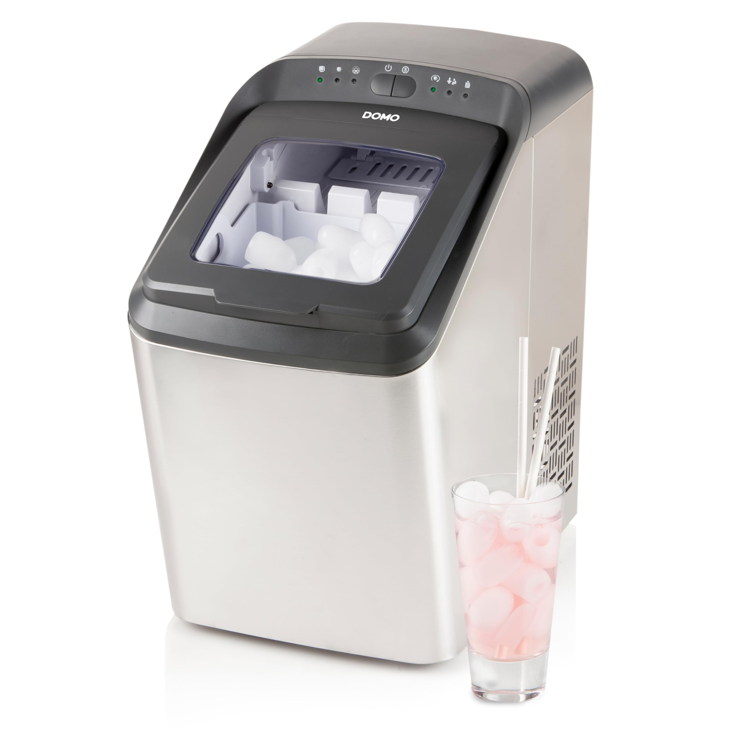 یخ‌ساز DOMO DO9247IB PRO 'Ice Maestro' - 15 کیلوگرم در 24 ساعت - 2.8 لیتر - برنامه تمیز کردن خودکار - استیل ضد زنگ