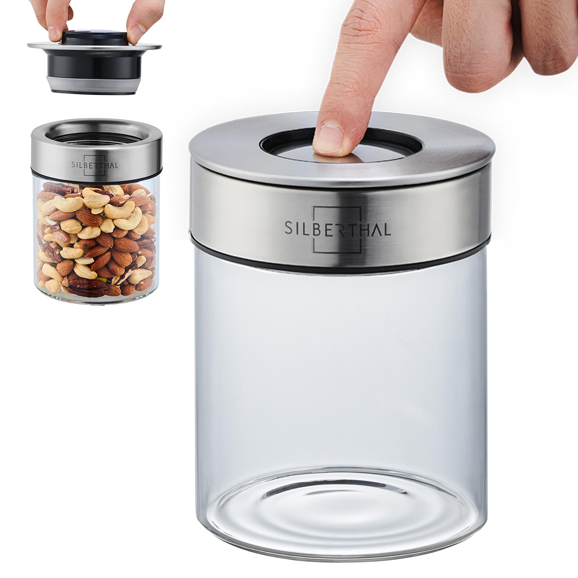 شیشه‌های نگهداری مواد غذایی سیلبرتال آلمان با درب ۷۰۰ میلی‌لیتری - شیشه‌های نگهداری ضد بید برای نگهداری در آشپزخانه دربسته و ضد نشت