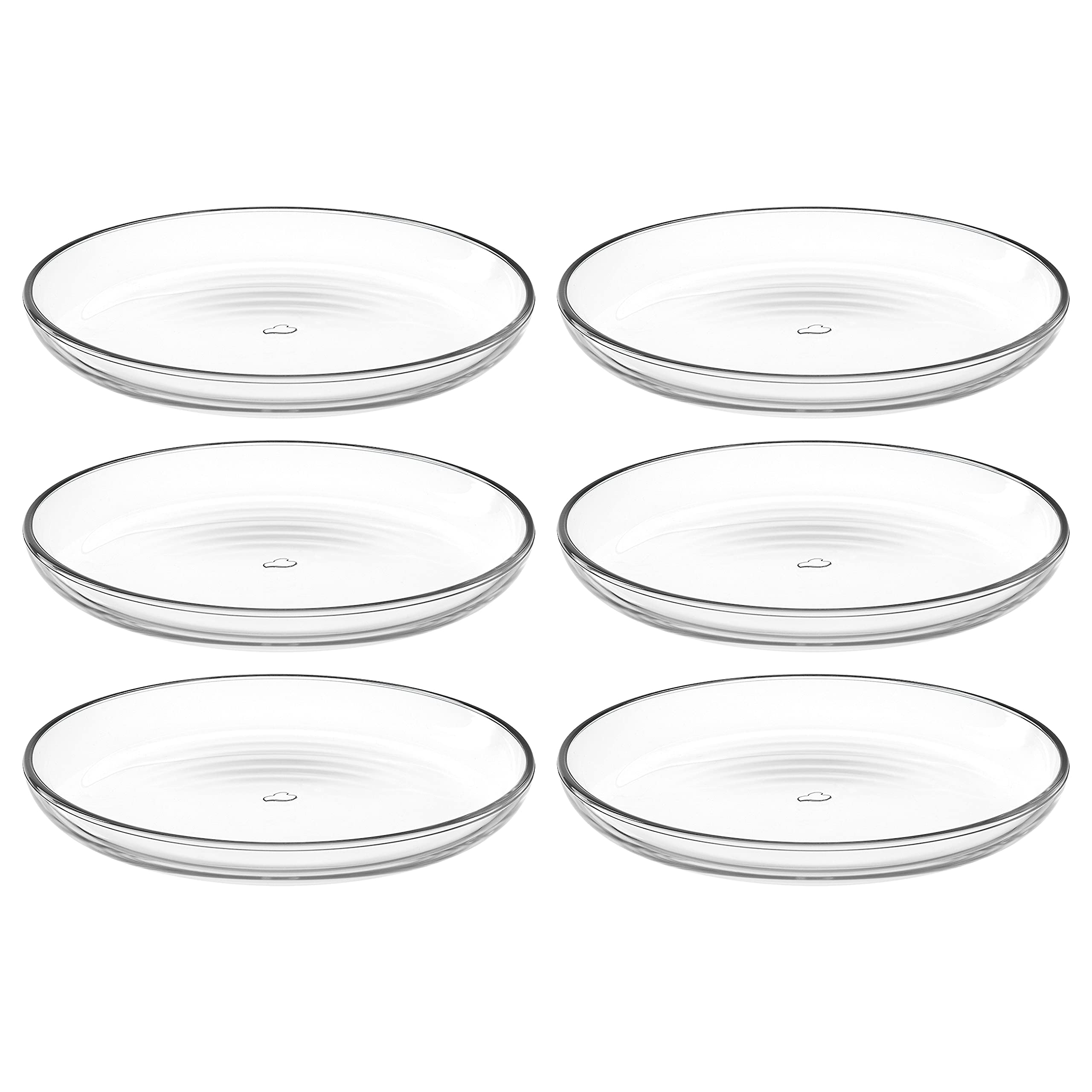 بشقاب‌های آشپزی لئوناردو هوم، مجموعه ۶ عددی، قطر ۱۸ سانتی‌متر، مناسب برای مایکروویو، شیشه شفاف، کد ۰۶۶۳۳۰