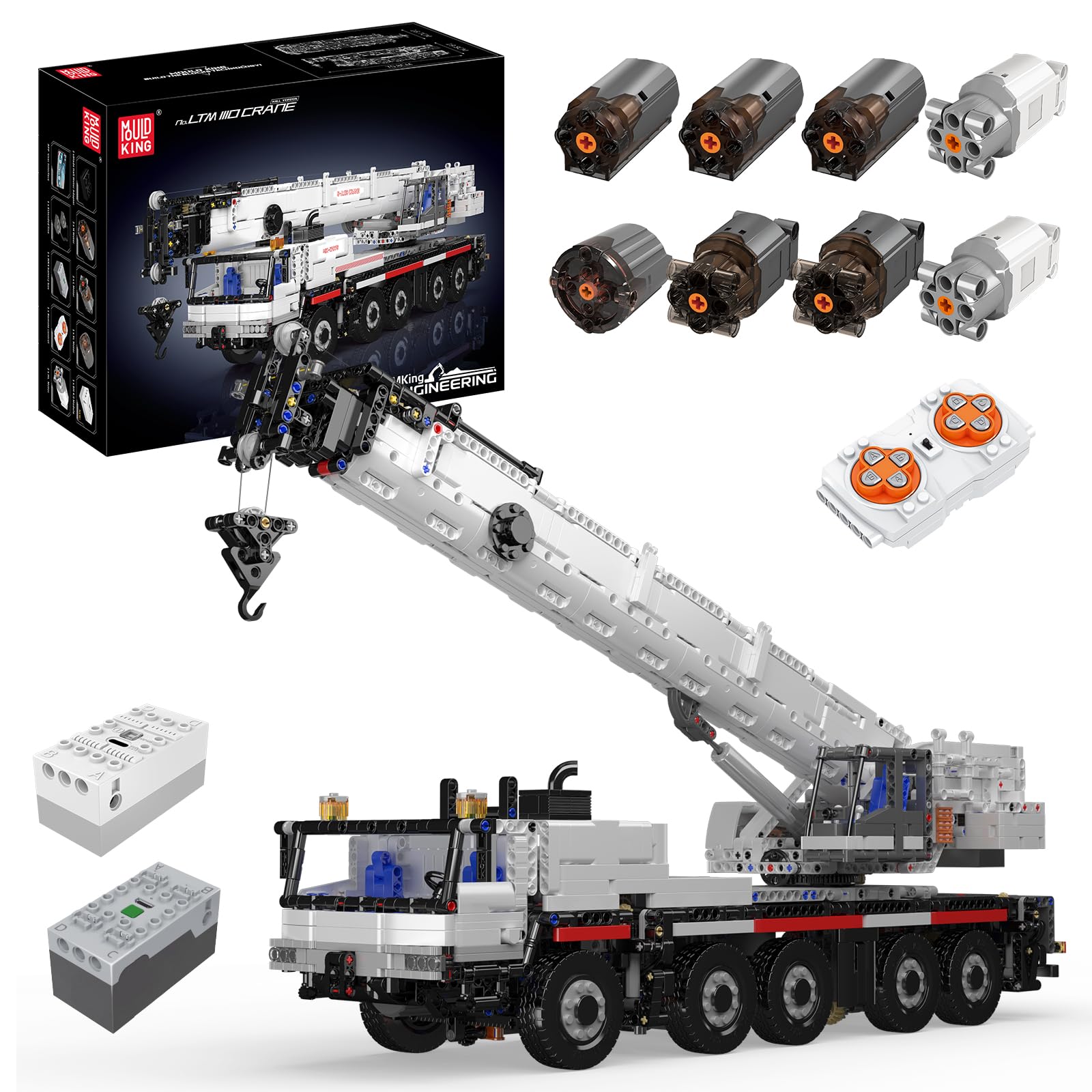 جرثقیل کنترل از راه دور مدل King 17075 Technic برای جرثقیل GMK، 3248 قطعه تکنولوژی کامیون مدل بلوک های در هم تنیده ست ساخت و ساز اسباب بازی برای کودکان و بزرگسالان