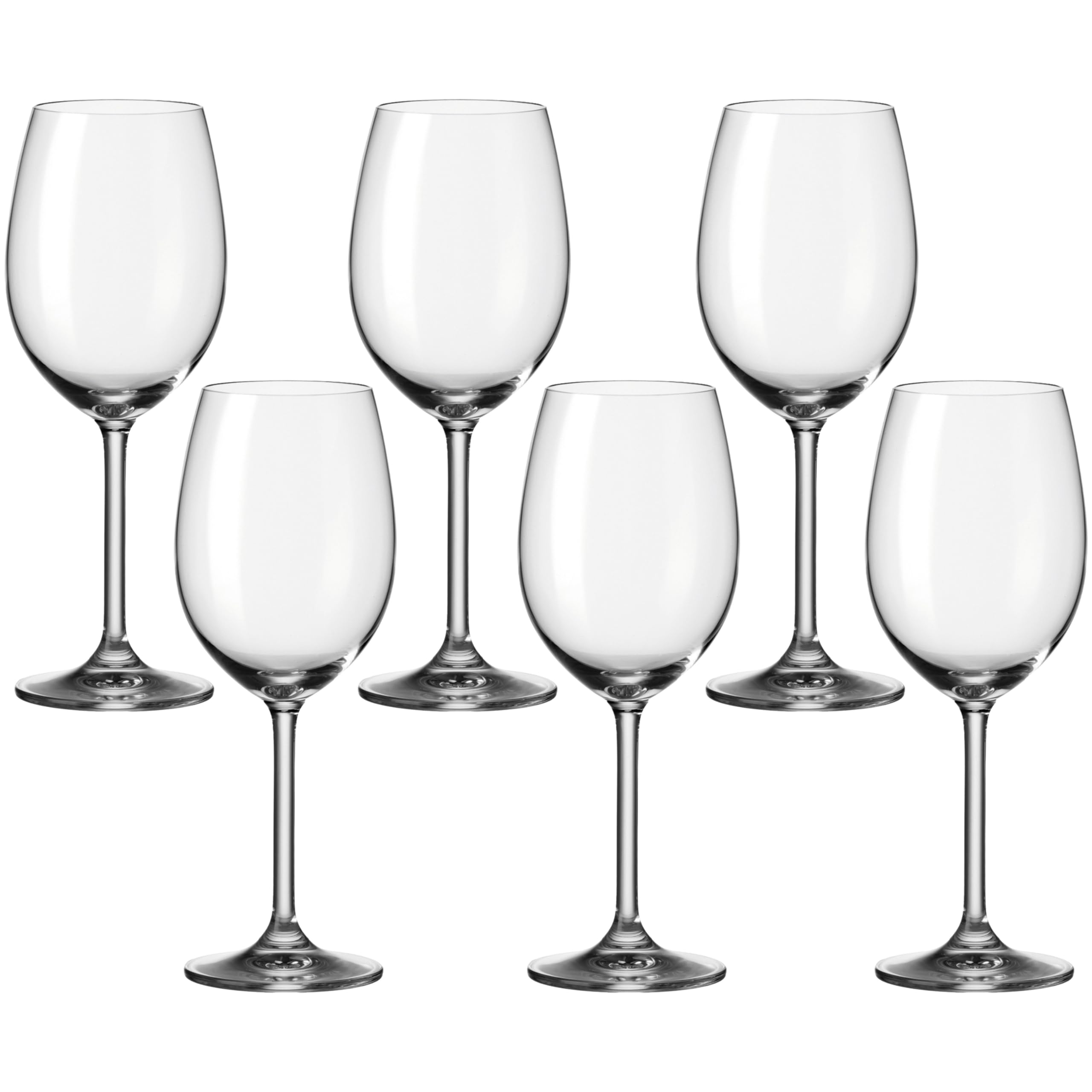 ست ۶ تایی لیوان شراب قرمز لئوناردو دیلی، جام شراب قرمز با دسته، لیوان‌های شراب قابل شستشو در ماشین ظرفشویی، ارتفاع ۲۲.۶ سانتی‌متر، ۴۶۰ میلی‌لیتر، ۰۶۳۳۱۶ لیوان شراب قرمز ۴۶۰ میلی‌لیتری، ۶ لیوان