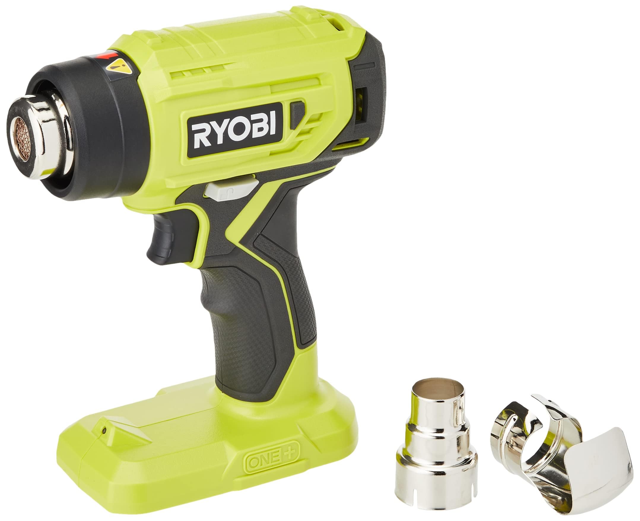 دمنده هوای گرم شارژی RYOBI 18 V ONE+ R18HG-0 (جریان هوا 170 لیتر در دقیقه، سطح حرارت تا 470 درجه، روشنایی LED، با دو نازل، بدون باتری)