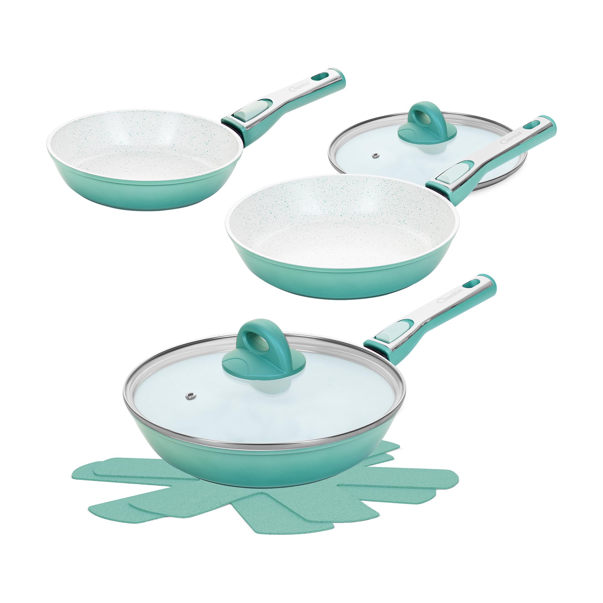 ست تابه سرافیت انقلاب 7 تیکه 20+24+28 سانتی‌متر، 2 درب شیشه‌ای، کاسه سرامیکی، ماهیتابه نچسب سرامیکی، دسته قابل جابجایی، انواع اجاق گاز، فر القایی، قابل شستشو در ماشین ظرفشویی