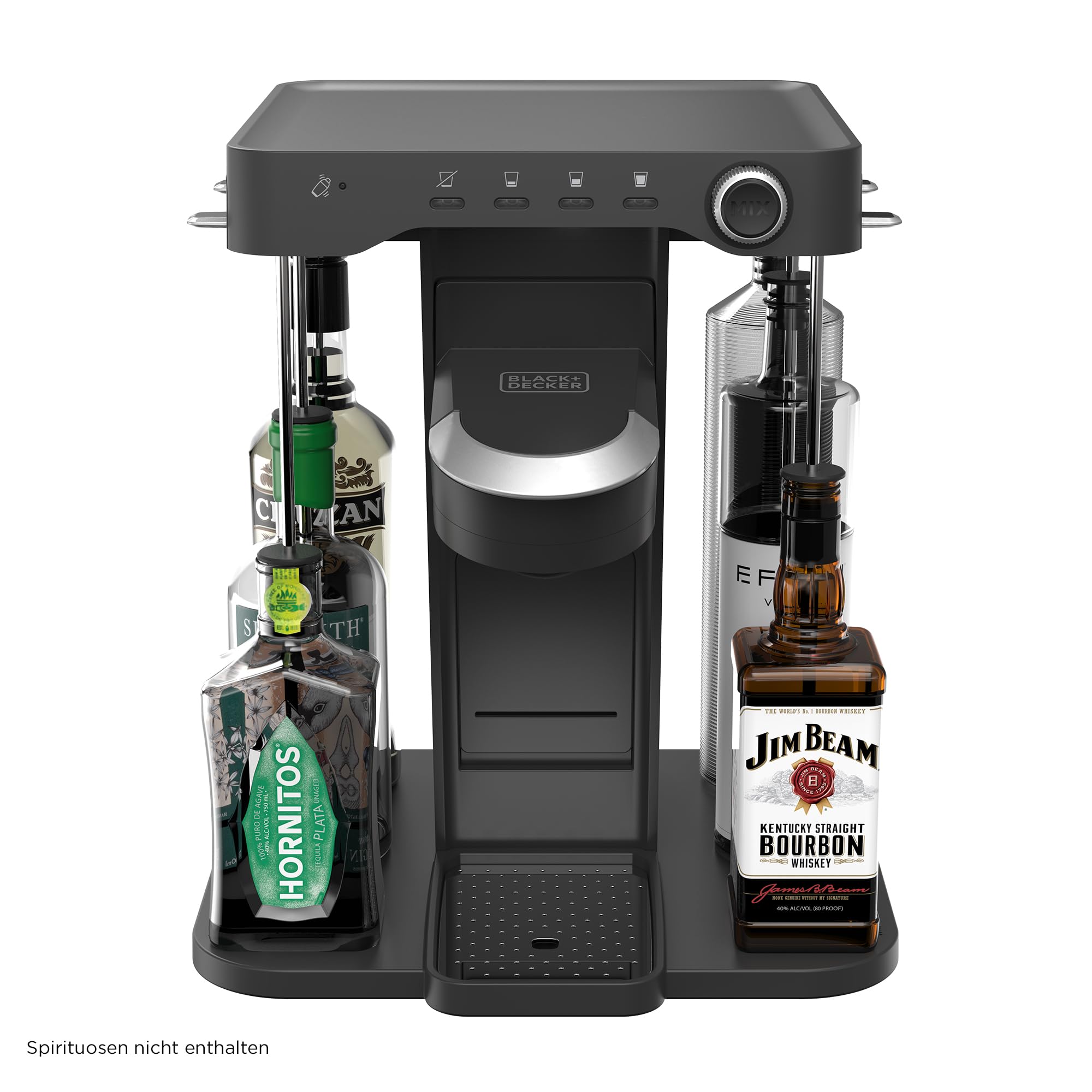 دستگاه کوکتل BLACK+DECKER BEV (کوکتل های سفارشی با فشار یک دکمه، فضایی برای 5 الکل، قدرت نوشیدنی قابل تنظیم، با حالت تمیز کردن و روشنایی LED در حالت مهمانی) BEHB101