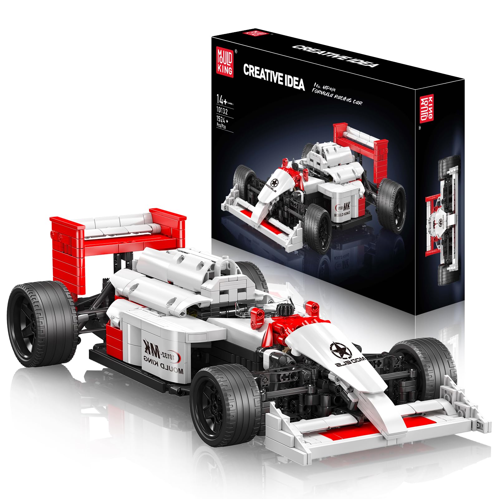 مدل بلوک های ساختمانی ماشین مسابقه ای Mold King 10132 Technic، کیت ماشین نسخه ایستا 1524 قطعه، مجموعه ساخت ماشین اسپرت آجری در هم تنیده به عنوان اسباب بازی/هدیه/کلکسیونی