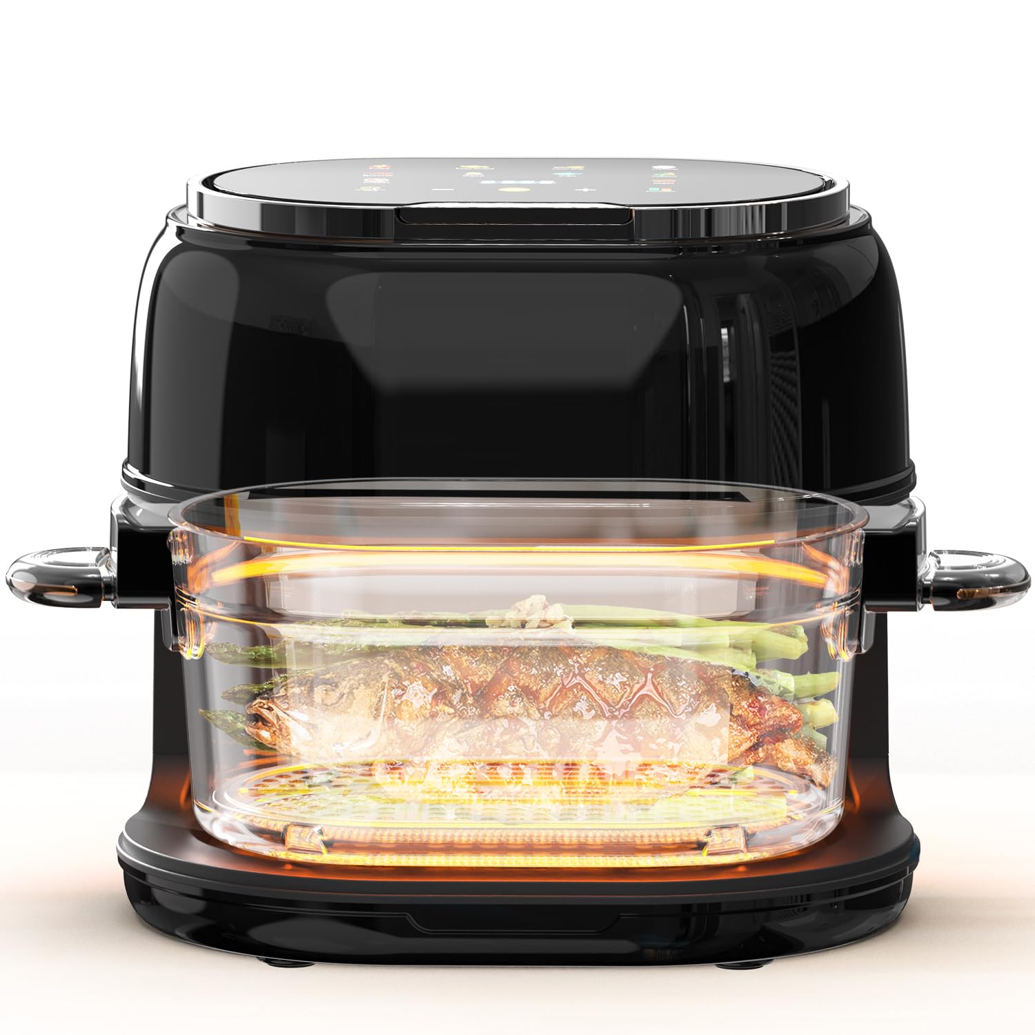 سرخ کن بدون روغن کایتول ۵ لیتری، سرخ کن بدون روغن با سبد شیشه ای، سرخ کن بدون روغن دیجیتال با صفحه نمایش لمسی LED، ۹ منو، ۱-۶۰ دقیقه، پنجره قابل مشاهده، حداکثر تردی، کباب کردن، پخت، قابل شستشو در ماشین ظرفشویی