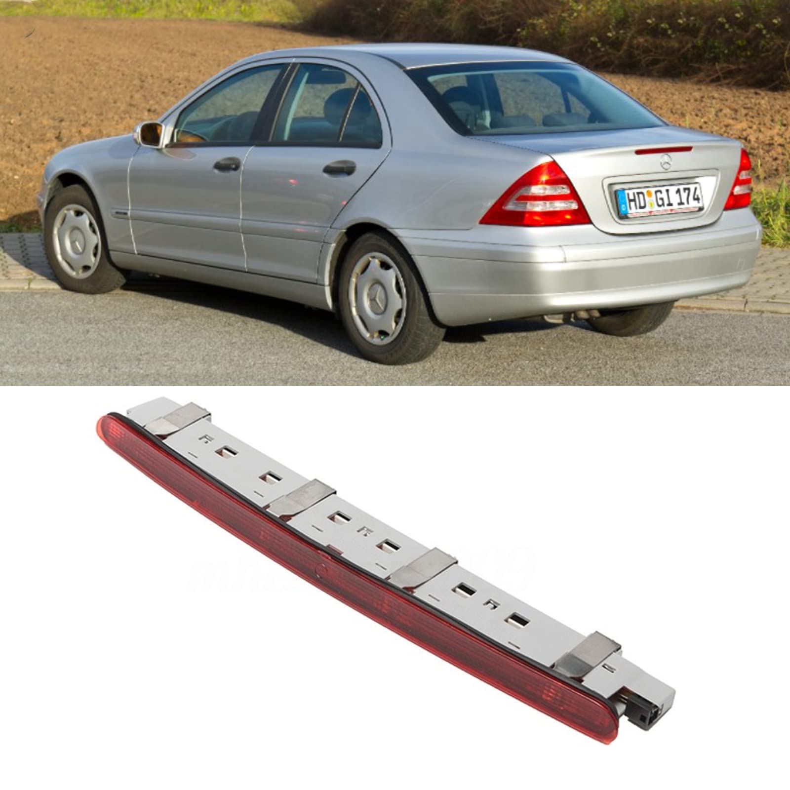 چراغ ترمز LED سازگار با بنز کلاس C مرسدس W203، چراغ های ترمز اضافی سوم چراغ ترمز LED قرمز بالا چراغ ترمز LED سازگار با 2001-2006 Benz C-Class 2002-2009 C180 C200 C22 C230 C280 C350