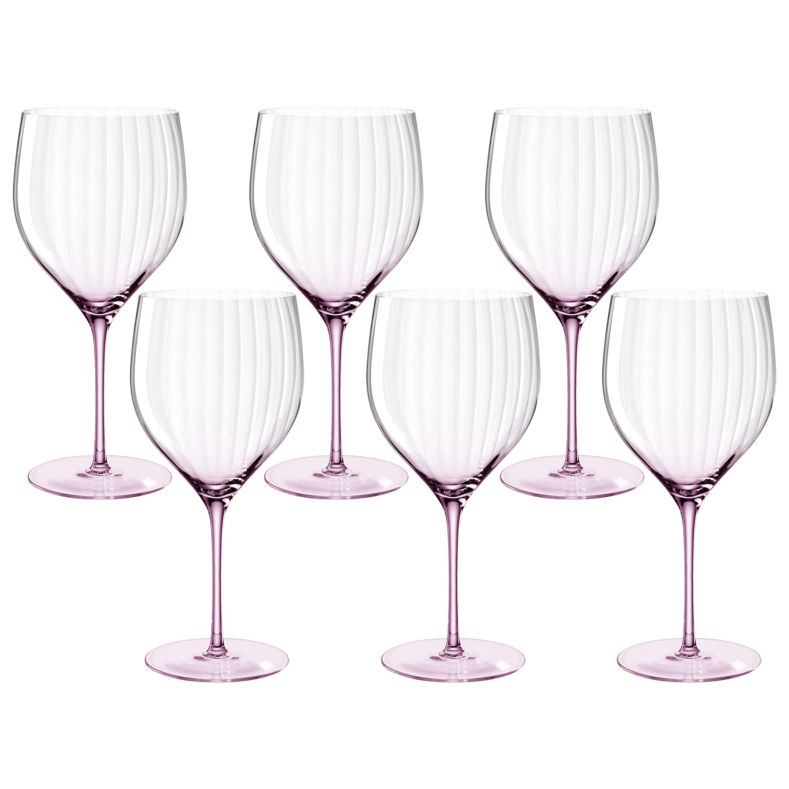 مجموعه لیوان کوکتل LEONARDO HOME Poesia شامل 6 لیوان، لیوان‌های نوشیدنی قابل شستشو در ماشین ظرفشویی برای نوشیدنی‌های مخلوط، ارتفاع 23 سانتی‌متر، 750 میلی‌لیتر، رز، 022378 لیوان کوکتل 750 میلی‌لیتری صورتی 6 لیوان