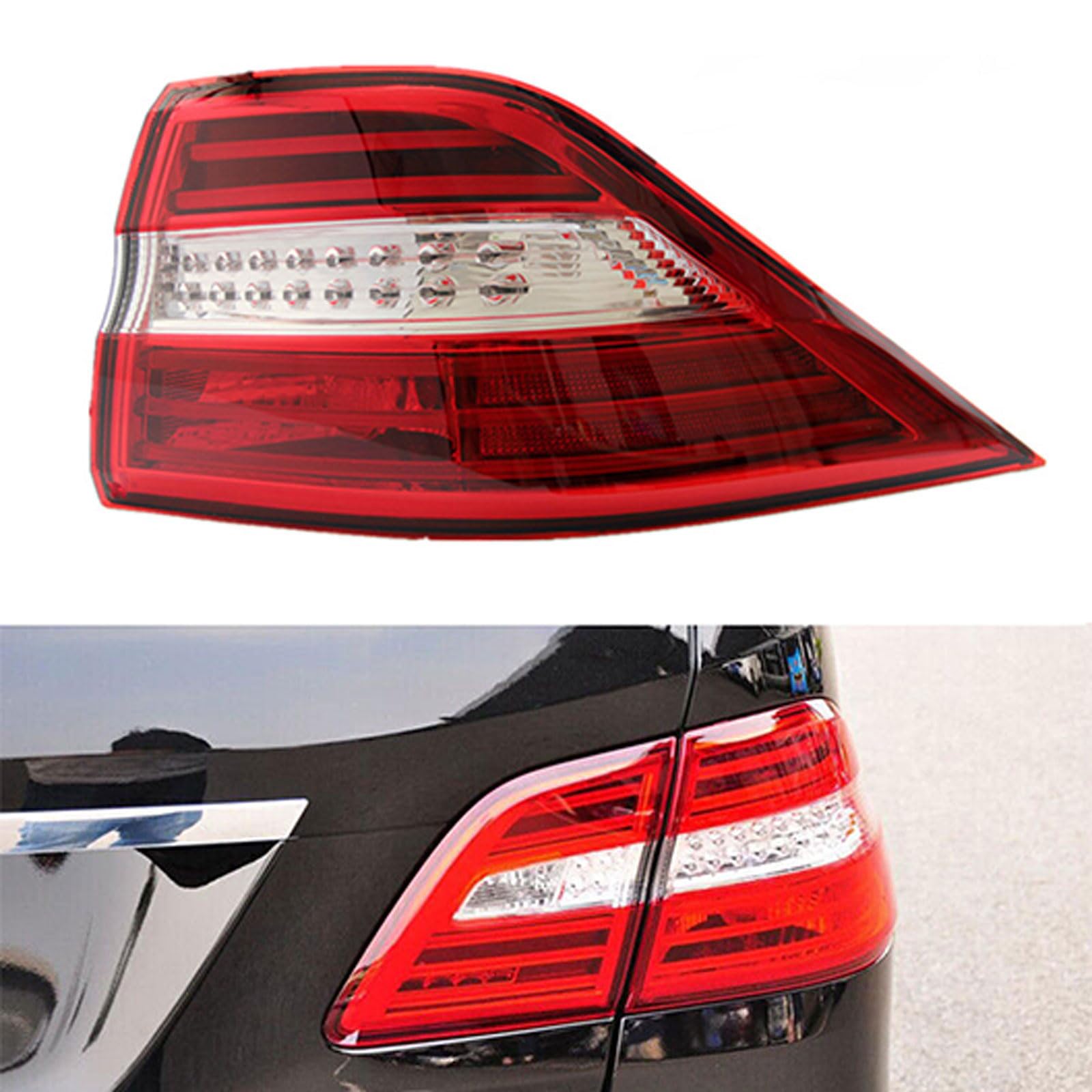 ZZPENGMB چراغ عقب خودرو مرسدس بنز ML-Class W166 2012 2013 2014 2015، چراغ عقب خودرو مجموعه کامل چراغ ترمز مونتاژ چراغ راهنما چپ و راست لوازم جانبی، راست بیرونی معمولی راست بیرونی