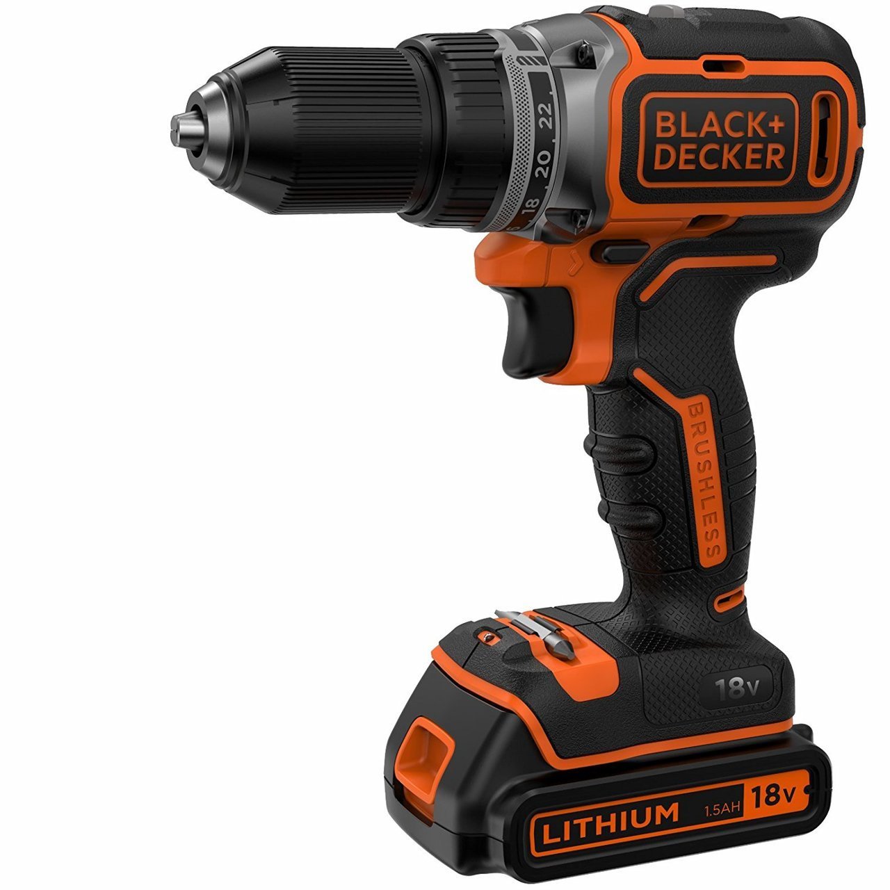دریل/درایور شارژی 2 سرعته Black+Decker بدون براش 1.5 Ah، شامل شارژر 400 میلی آمپر، دو بیت و کیس، 1 عدد، BL186K