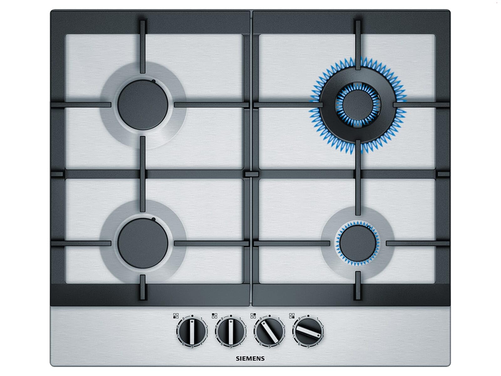اجاق گاز رومیزی زیمنس مدل EC6A5HB90D iQ500، دارای ۴ المنت حرارتی، ۵۸.۲ سانتی‌متر، جنس استیل ضد زنگ