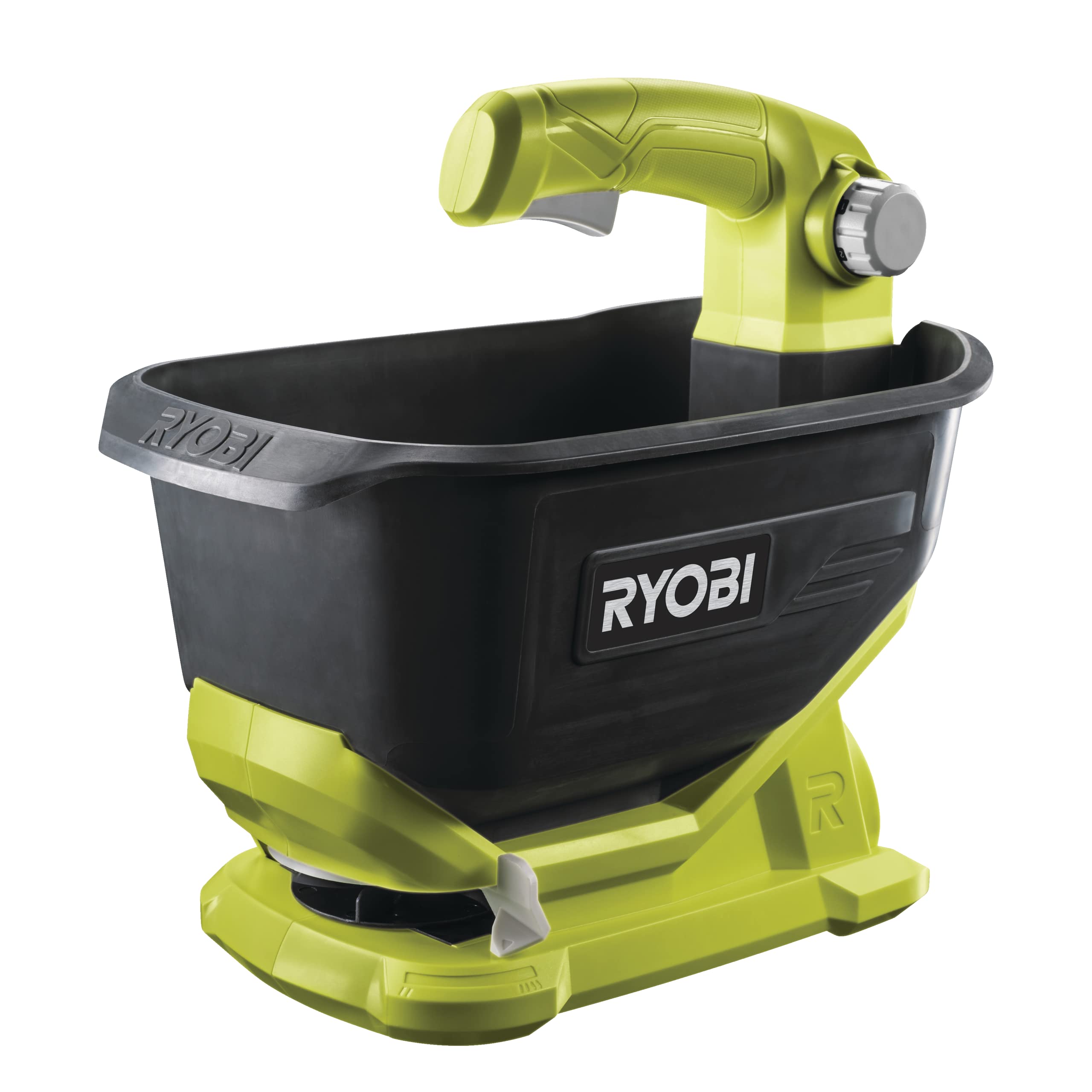 پخش کننده جهانی شارژی RYOBI 18 V ONE+ OSS1800 (مخزن 4 لیتری، عرض پخش قابل تنظیم (2.5 تا 3.5 متر) بدون باتری و شارژر)، سبز رنگ