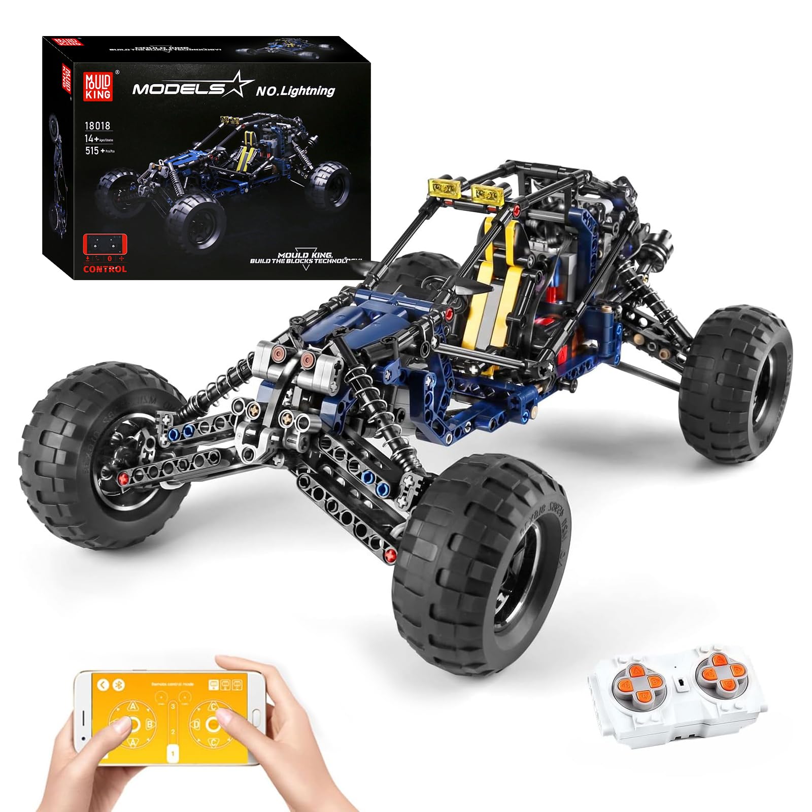 Mold King 18018 Technic Lightning Models High-speed Climbing Model Models Building Blocks, 515PCS Small Particle Particle Sand نسخه دینامیک کیت خودروهای خارج از جاده