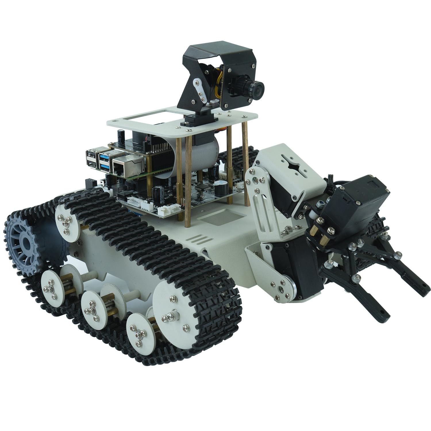 Raspberry Pi5 4GB AI Manipulator Kit DIY برنامه نویسی کیت ربات هوش مصنوعی ردیابی شاسی خودکار OpenCV|MediaPipe (Transbot SE با Pi5 4G)