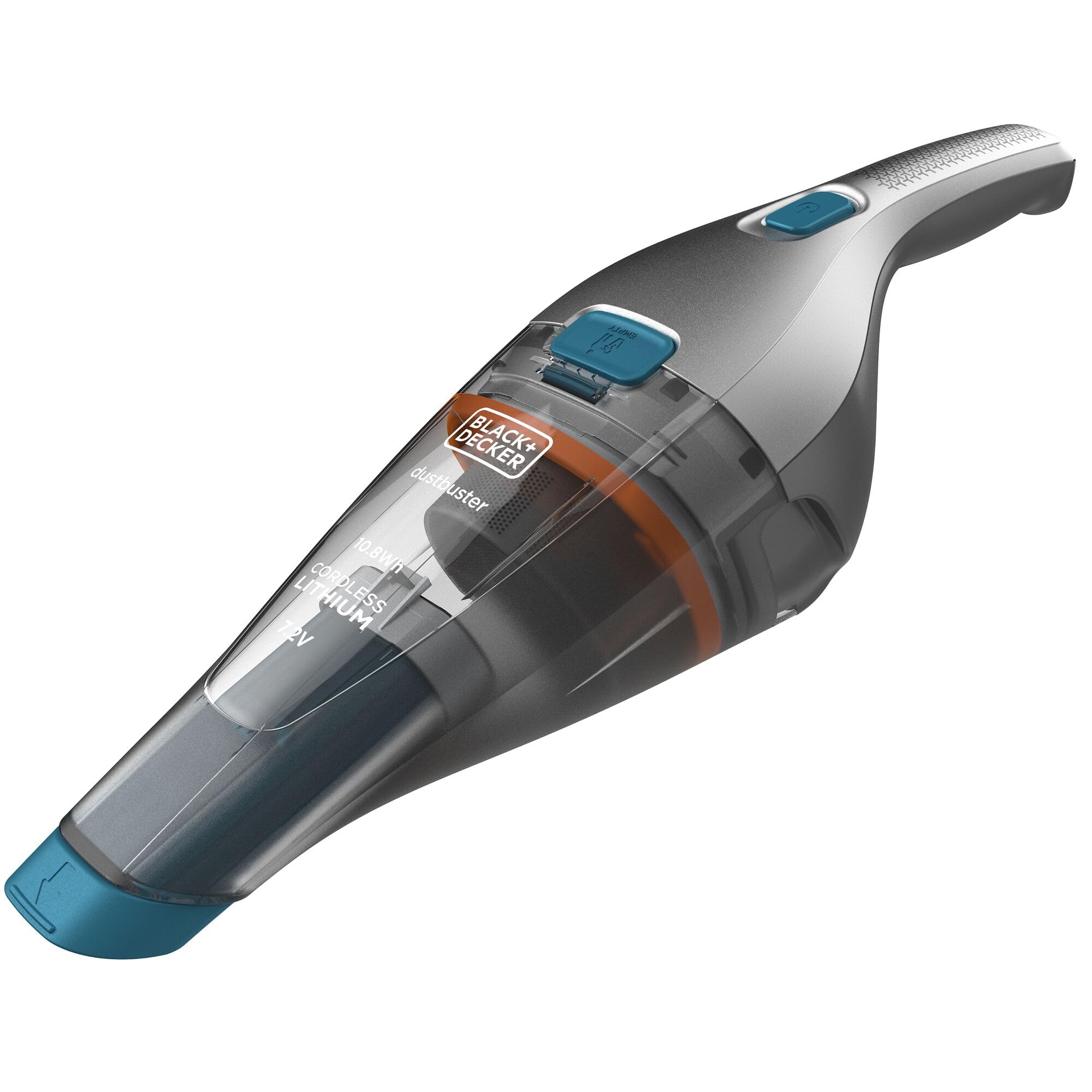 جاروبرقی دستی BLACK+DECKER باتری گرد و غبار (بدون کیسه - 7.2 ولت شارژی + جاروبرقی بدون کیسه با ابزار شکاف، برس اثاثه یا لوازم داخلی و ایستگاه شارژ با پایه دیواری NVC215WA، آبی کبالت، 385 میلی لیتر