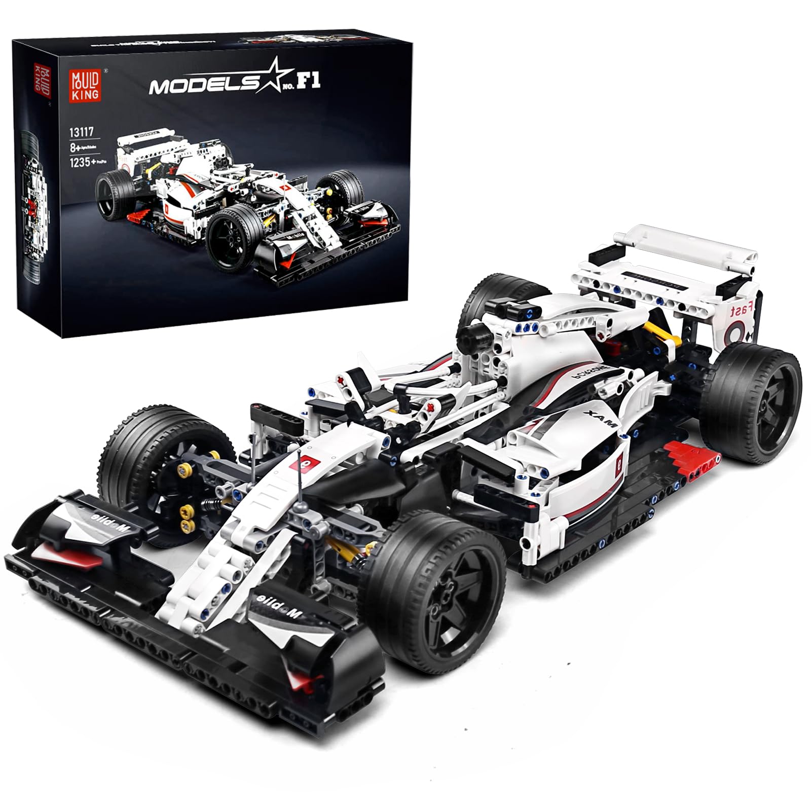 بلوک‌های ساختمانی ماشین فوق‌العاده اسپرت فرمول Mold King، کیت ماشین مدل 1235 تکه در مقیاس 1:10، اسباب‌بازی مدل ماشین برای بزرگسالان و نوجوانان 16 سال (نسخه استاتیک)
