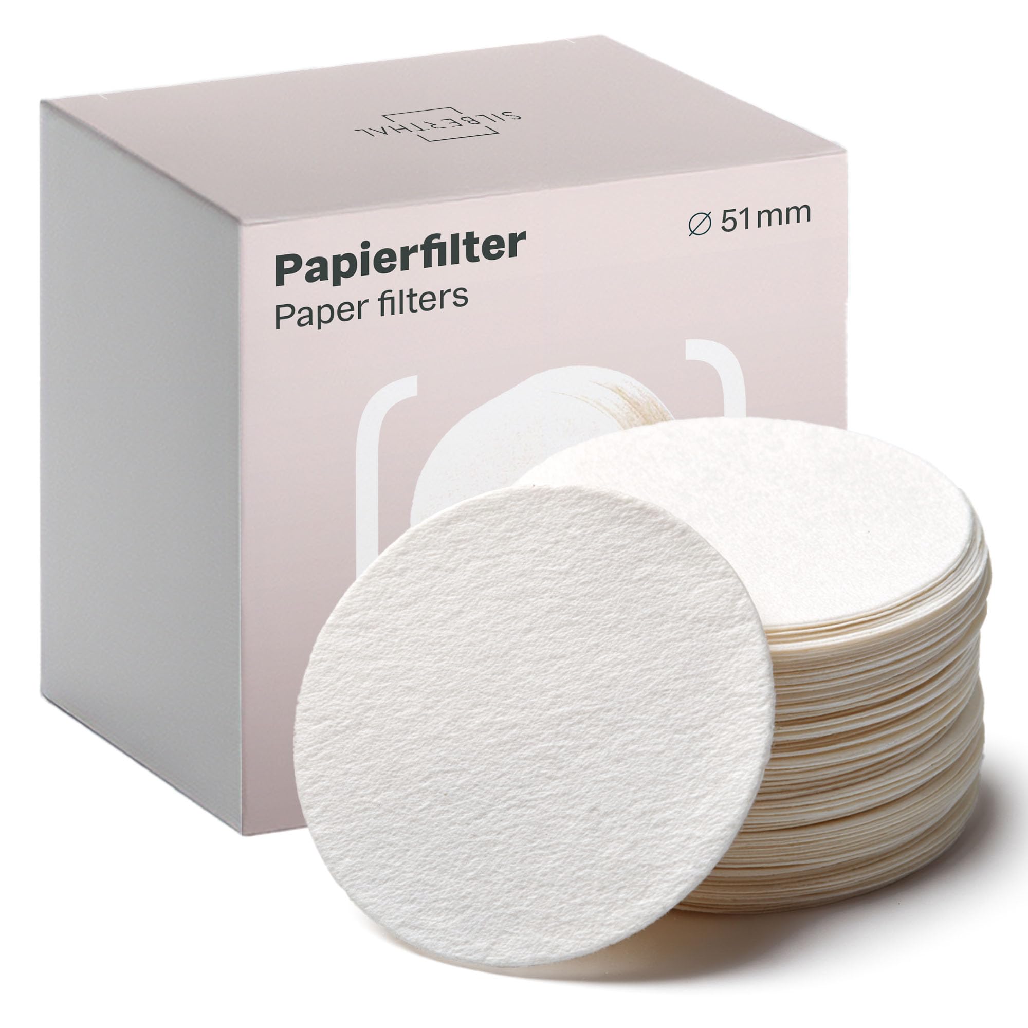 فیلترهای کاغذی سیلبرتال آلمان ۵۱ میلی‌متری، ۱۸۰ عدد، مخصوص اسپرسوسازها - فیلترهای جایگزین برای دستگاه‌های اسپرسوساز و قهوه‌سازها - فیلترهای کاغذی گرد یکبار مصرف
