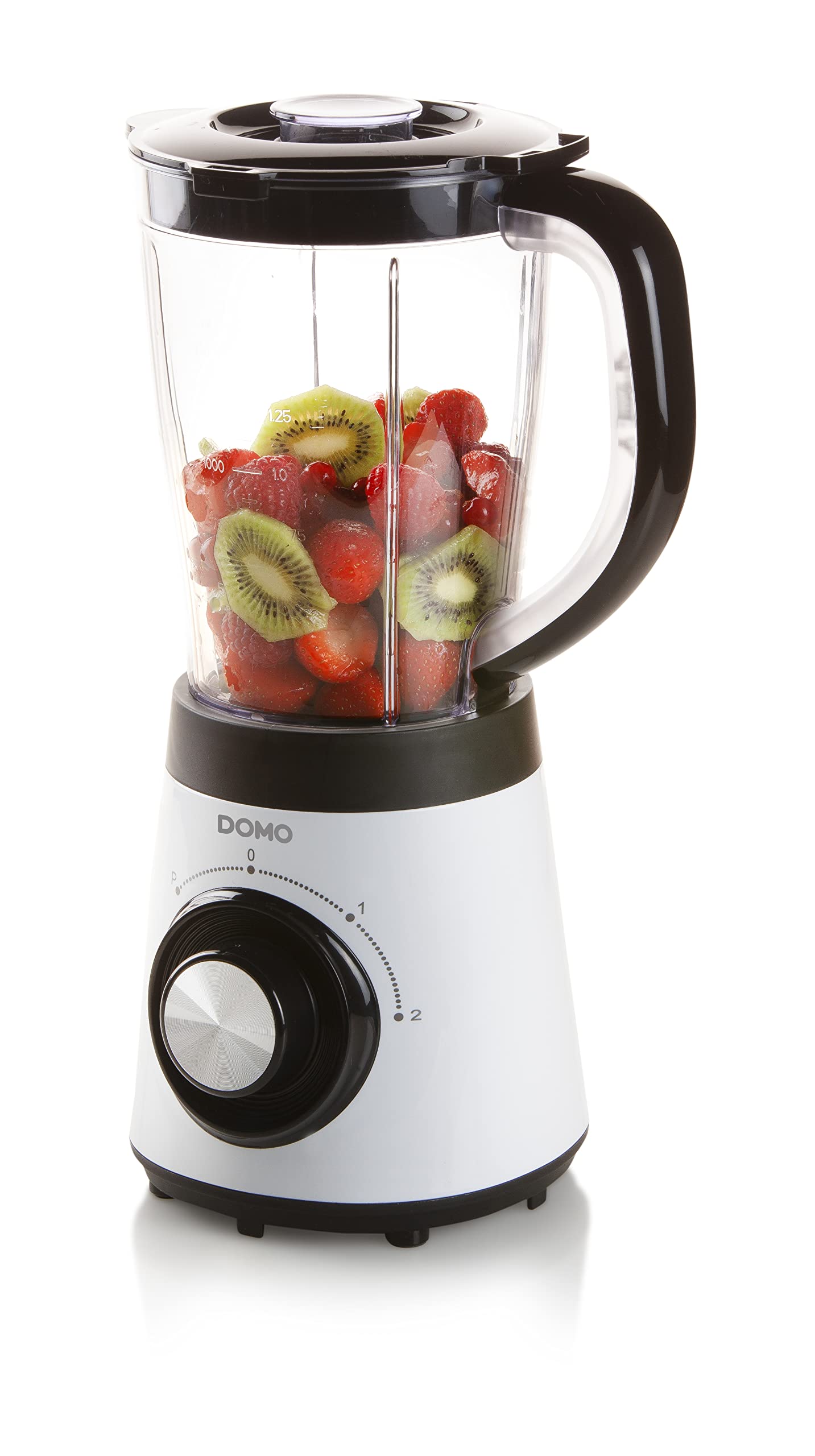 مخلوط کن/همزن ایستاده DOMO DO9203BL با پارچ پلاستیکی 1.5 لیتری بدون BPA - تیغه قابل جدا شدن - همچنین برای یخ - 500 وات - سفید