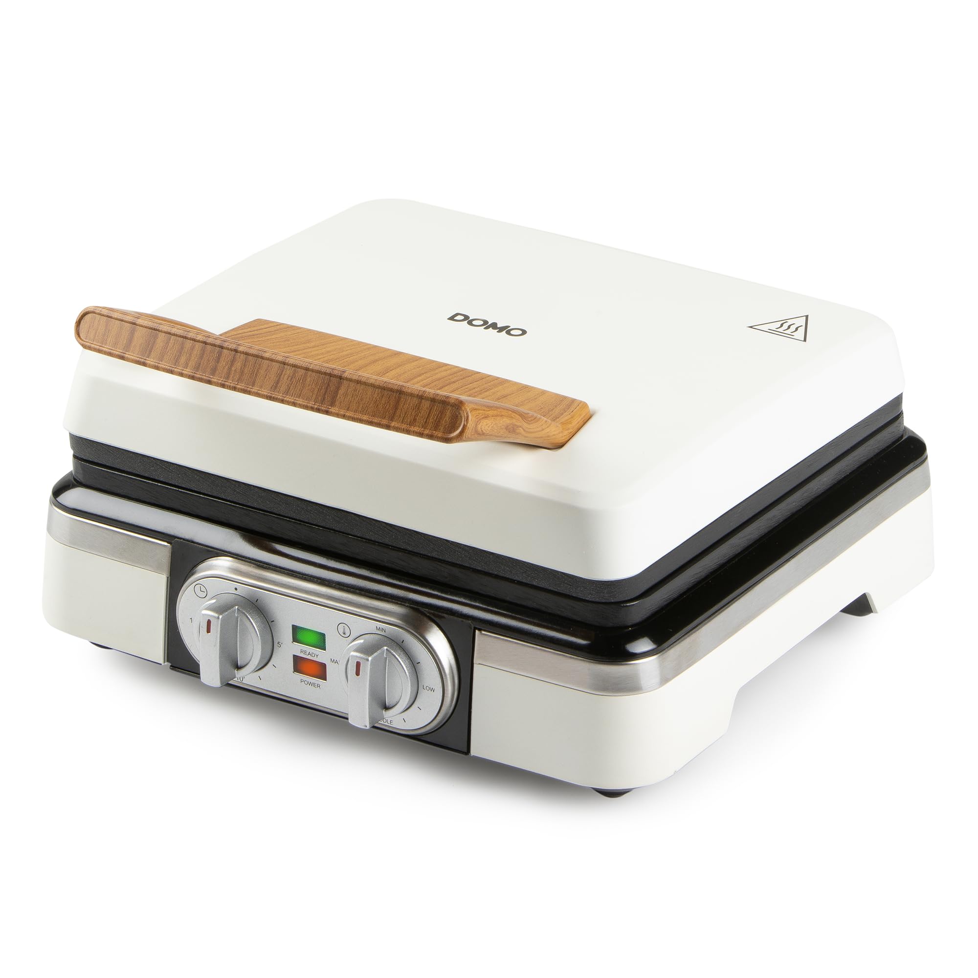 وافل ساز DOMO DO9280W - وافل ساز - وافل ساز دوتایی برای وافل های بلژیکی - روکش نچسب - 1520 وات - سفید