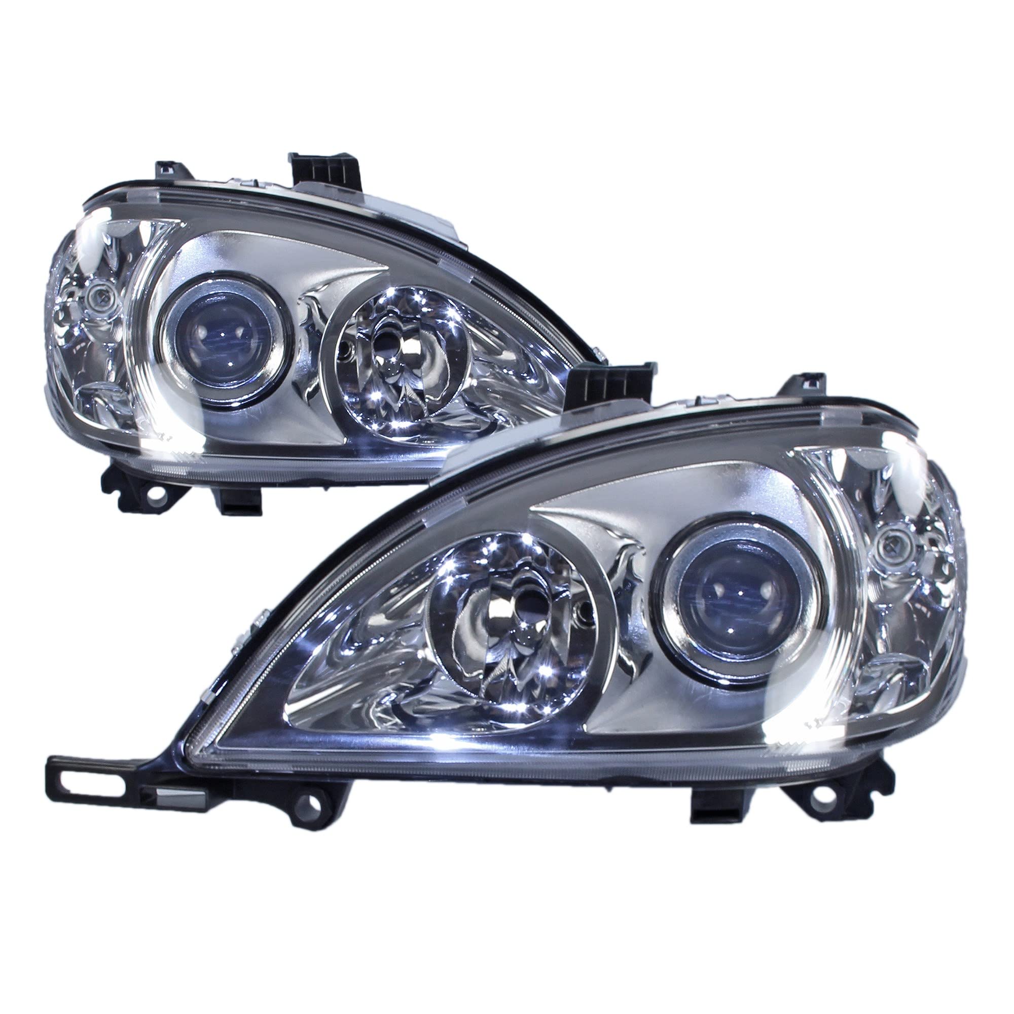 ATEC آلمان 2x چراغ اصلی جلو چپ + راست چراغ H7 برقی با موتور الکتریکی، سازگار با MERCEDES-BENZ M-Class (W163)