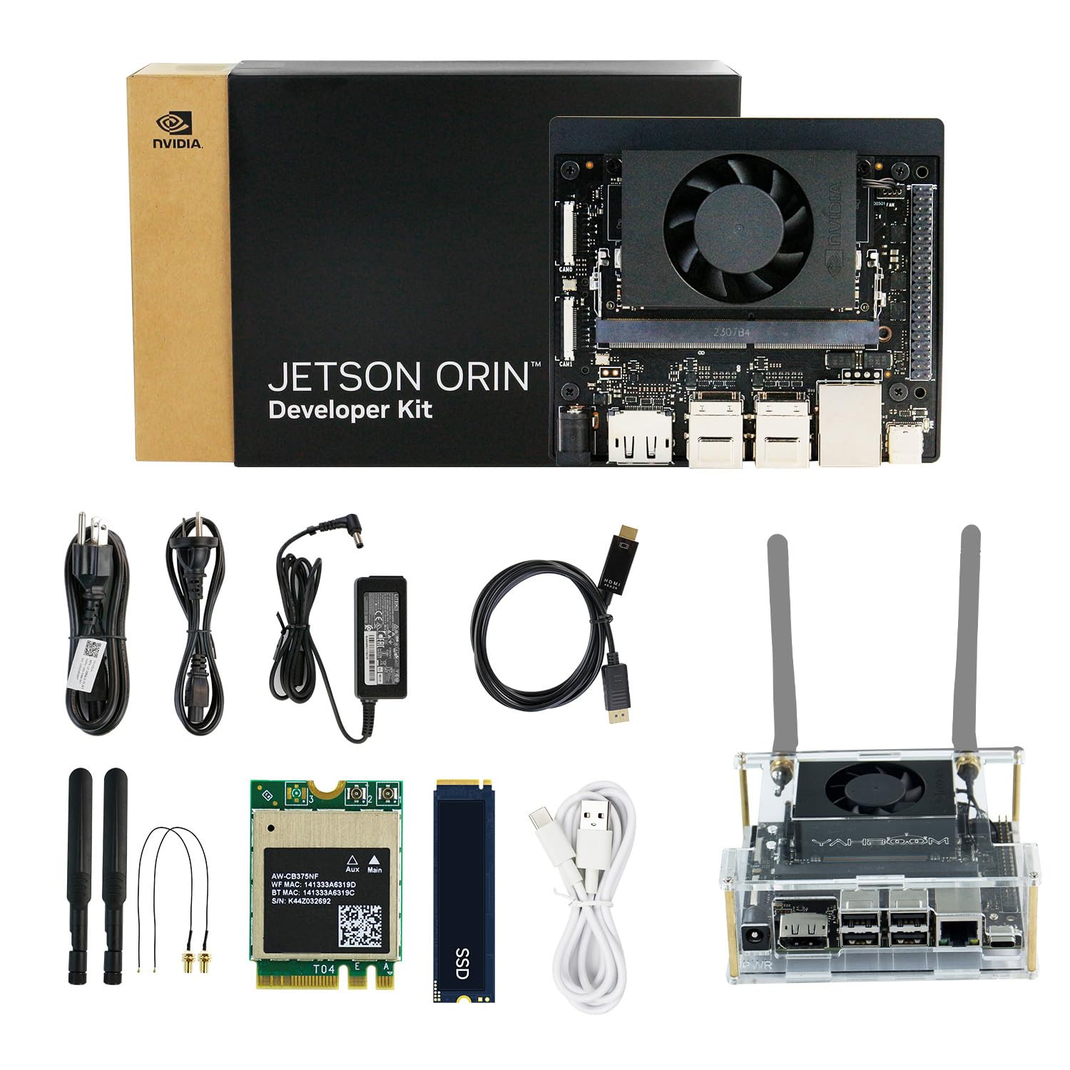 کیت توسعه Jetson Orin Nano Super 8GB RAM 67 Tops 256G SSD Ubuntu 20.04 System Intelligence Artificial Robot Kit (Orin Nano 8GB Off Basic Kit)