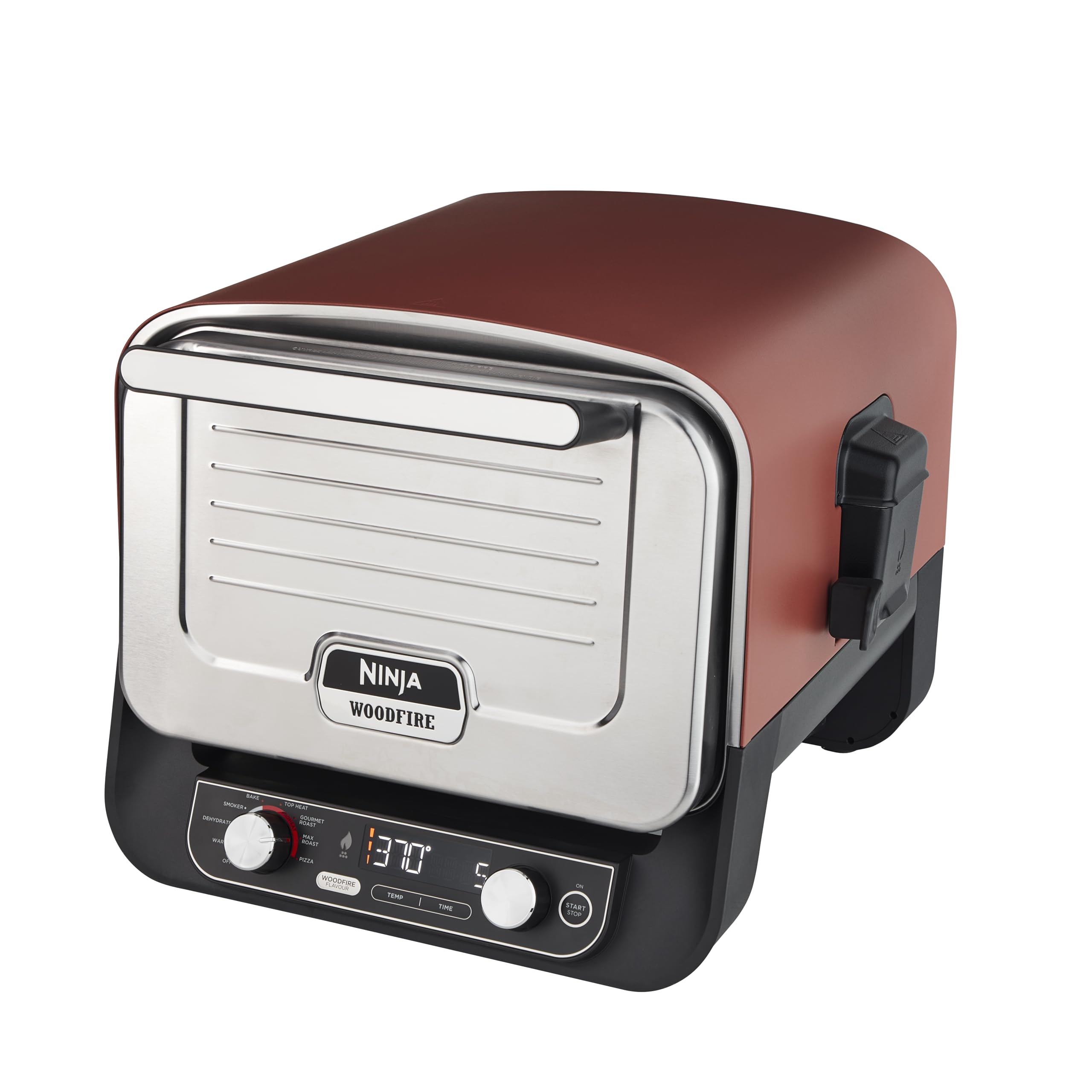 فر پیتزای فضای باز نینجا وودفایر، فر پیتزای ۸ کاره، باربیکیو دودی با گریل، سینی پرو-هیت، سنگ پیتزا، پلت و پوست چوب، برقی، ۶ حالت پیتزا، فر پیتزای ۸ کاره نارنجی سوخته OO101EU