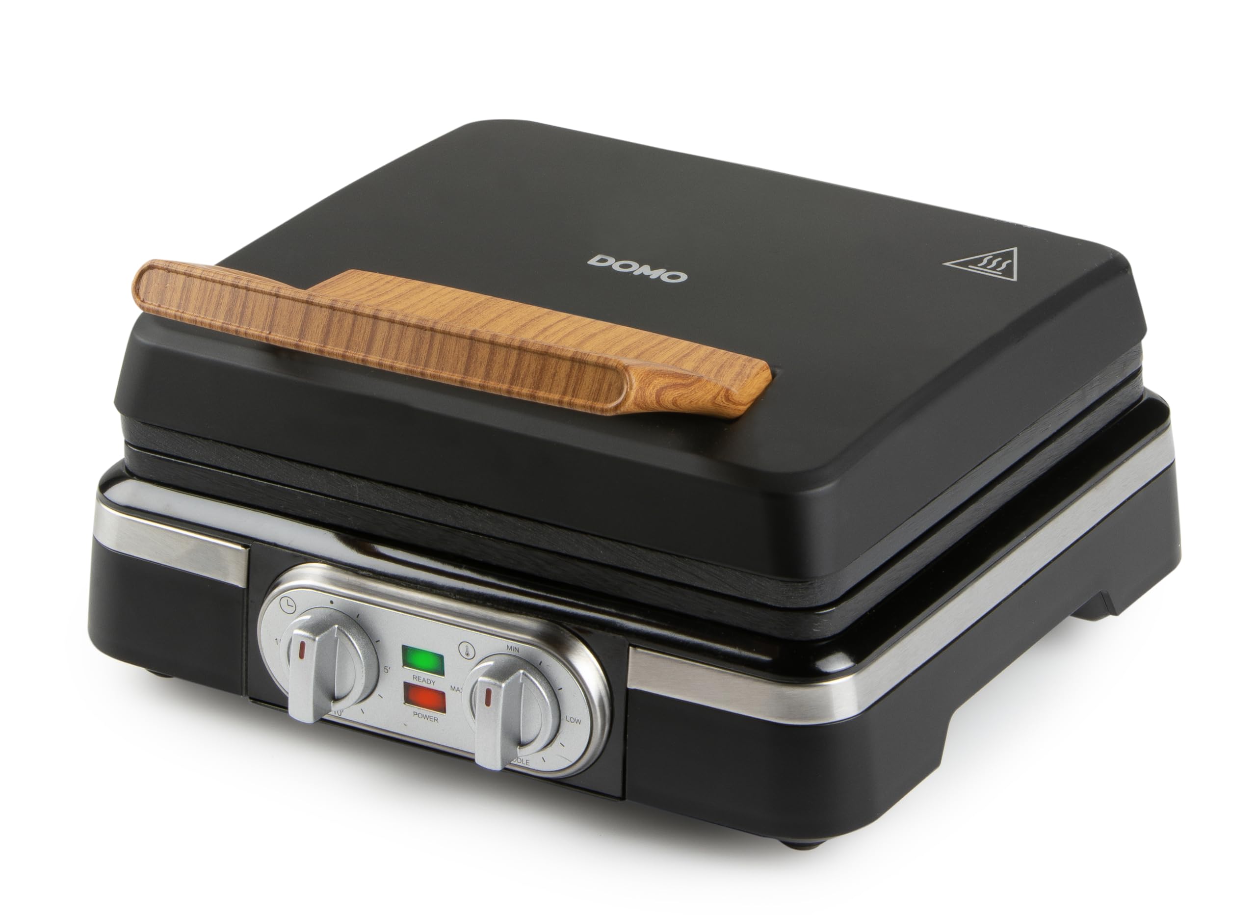 وافل ساز DOMO DO9281W - وافل ساز - وافل ساز دوتایی برای وافل های بلژیکی - روکش نچسب - 1520 وات - مشکی