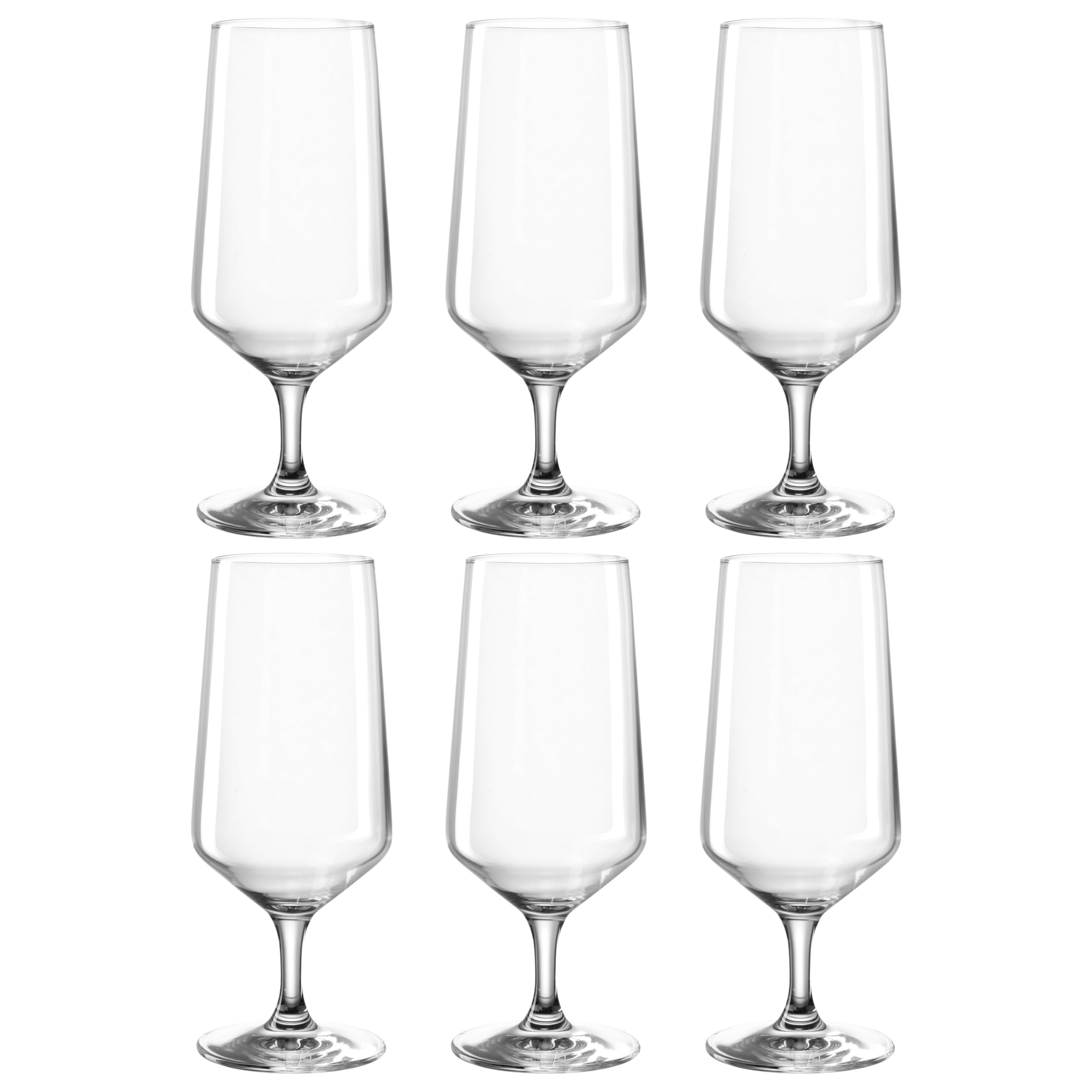 لیوان‌های آبجو لئوناردو پوچینی، مجموعه ۶ تایی، لیوان‌های پیلزنر با دسته کشیده، لاله‌های آبجو قابل شستشو در ماشین ظرفشویی، ارتفاع ۱۸.۶ سانتی‌متر، ۴۱۰ میلی‌لیتر، ۰۶۹۵۴۱ لیوان آبجو ۴۱۰ میلی‌لیتر، ۶ لیوان