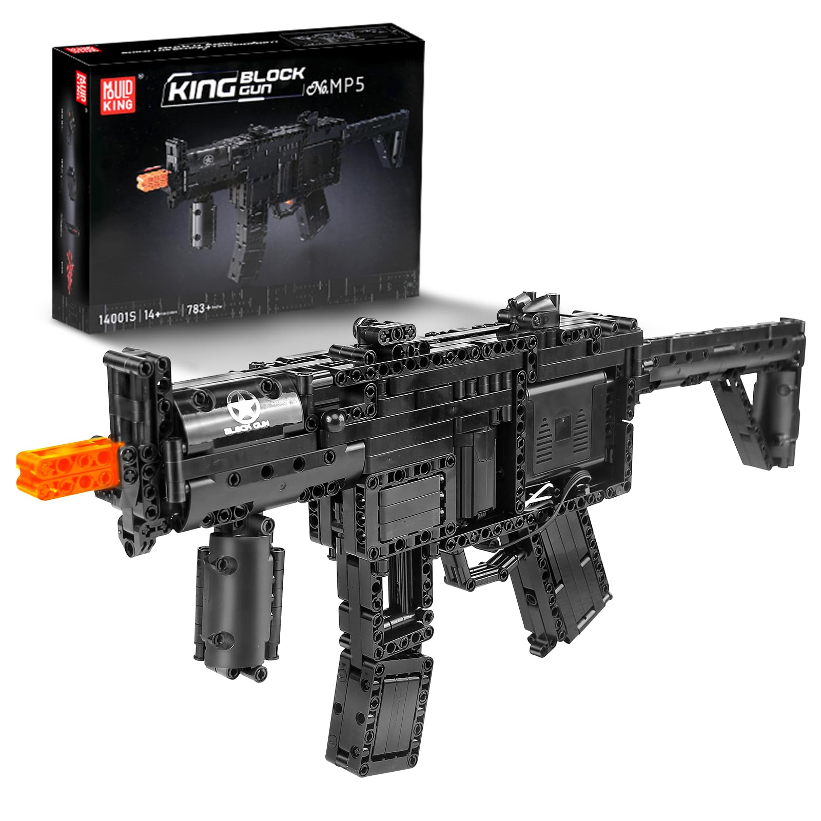 Mold King 14001 Weapon Building Block، ست اسباب بازی ساخت و ساز DIY با موتور، ست ساختمان سلاح 783 تکه با عملکرد تیراندازی برای طرفداران نظامی و کلکسیون