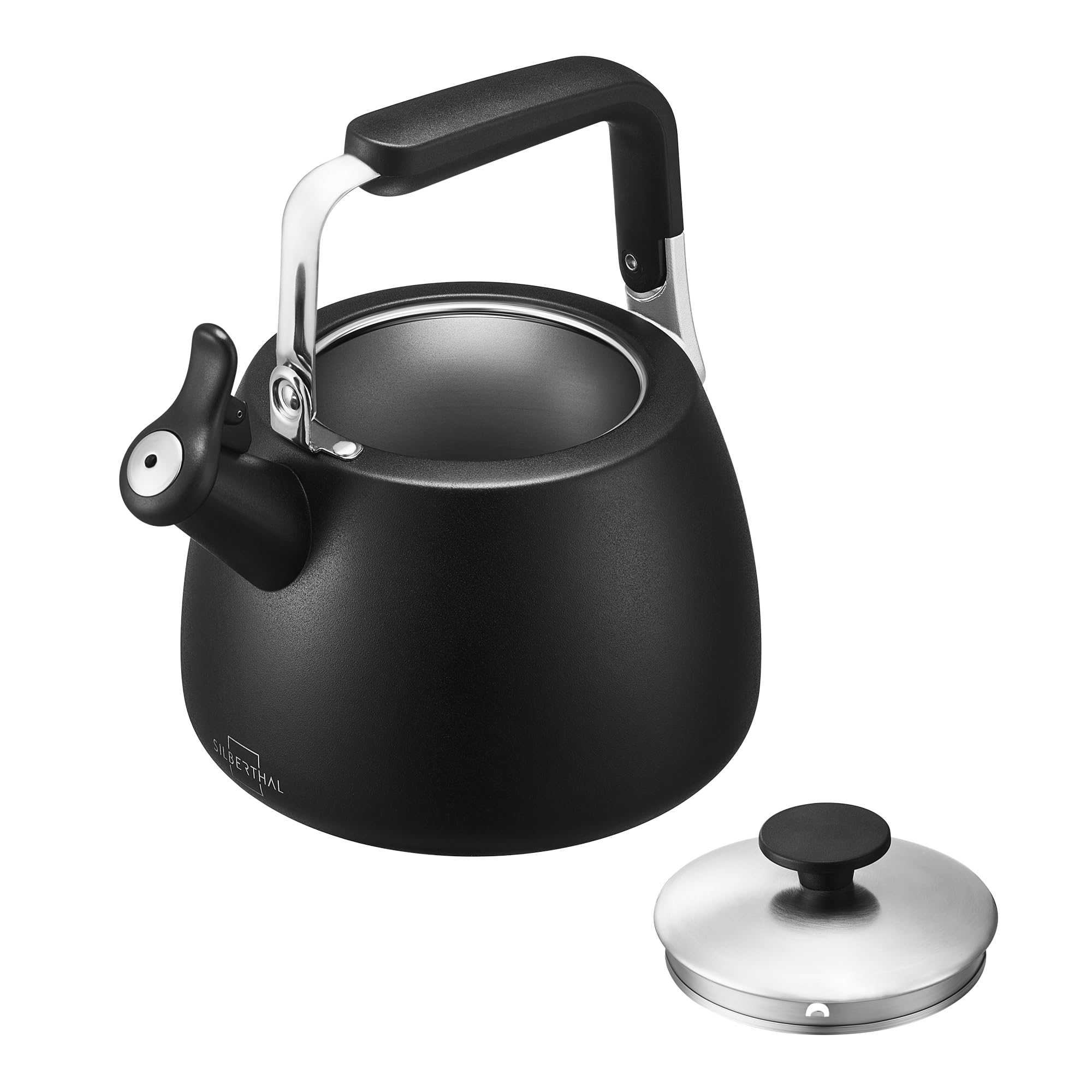کتری القایی سیلبرتال آلمان ۲.۸ لیتری – کتری چای استیل ضد زنگ – کتری کمپینگ – کتری سوت زن مشکی – کتری سوت زن نسخه ۲۰۲۴