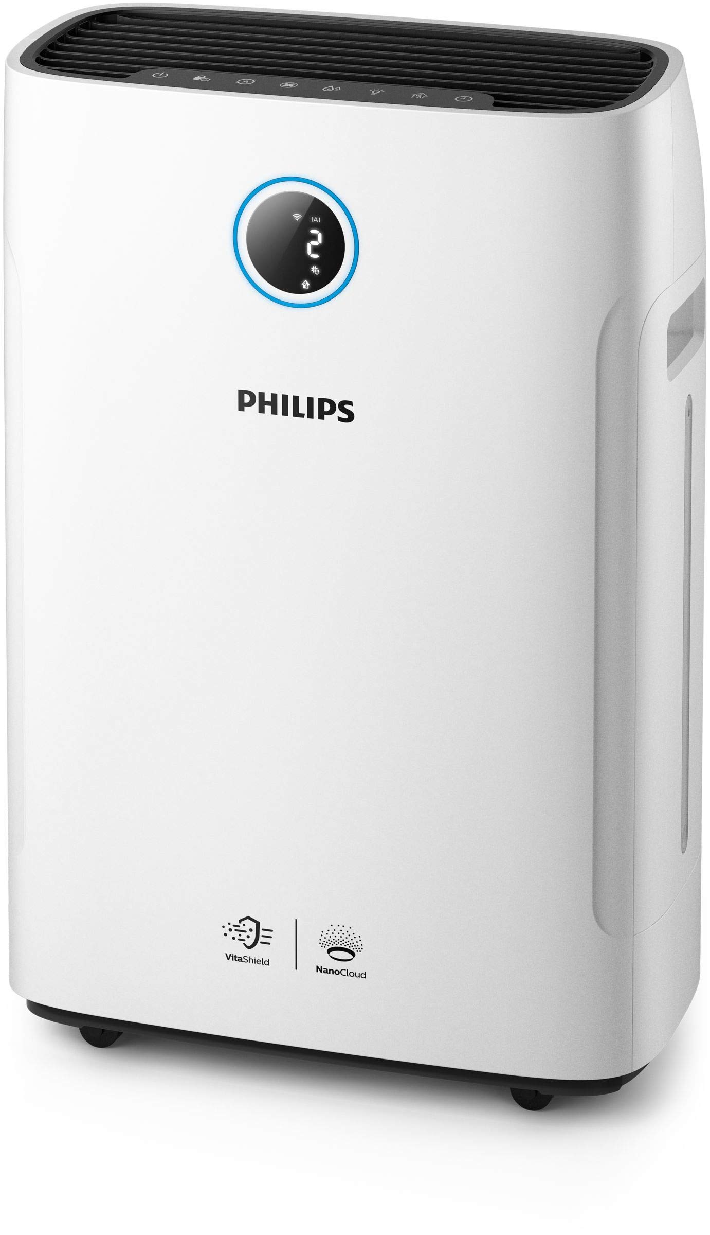 دستگاه تصفیه‌ هوا  و مرطوب‌کننده هوا 2 در 1 سری 2000i Philips - کنترل برنامه، حذف گرده، گرد و غبار، ویروس‌ها و آلرژن‌ها* در اتاق‌های تا 65 متر مربع، 4 تنظیمات سرعت، حالت خواب (AC2729/10)